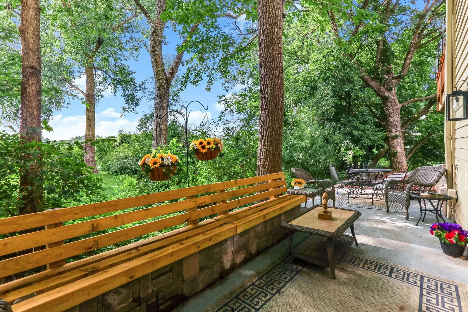 Bench in the backyard overlooking lost lake
