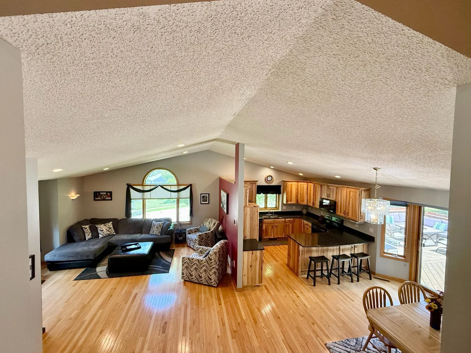 Hardwood oak floors throughout the main floor.
