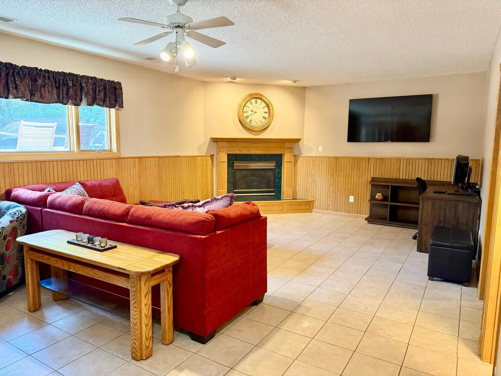 Tiled floors.