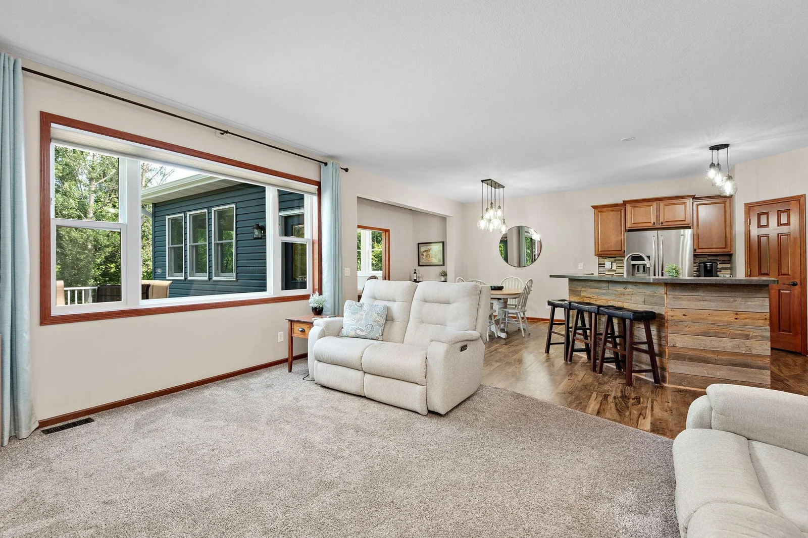 Living Room Open to Kitchen and Dining Room!