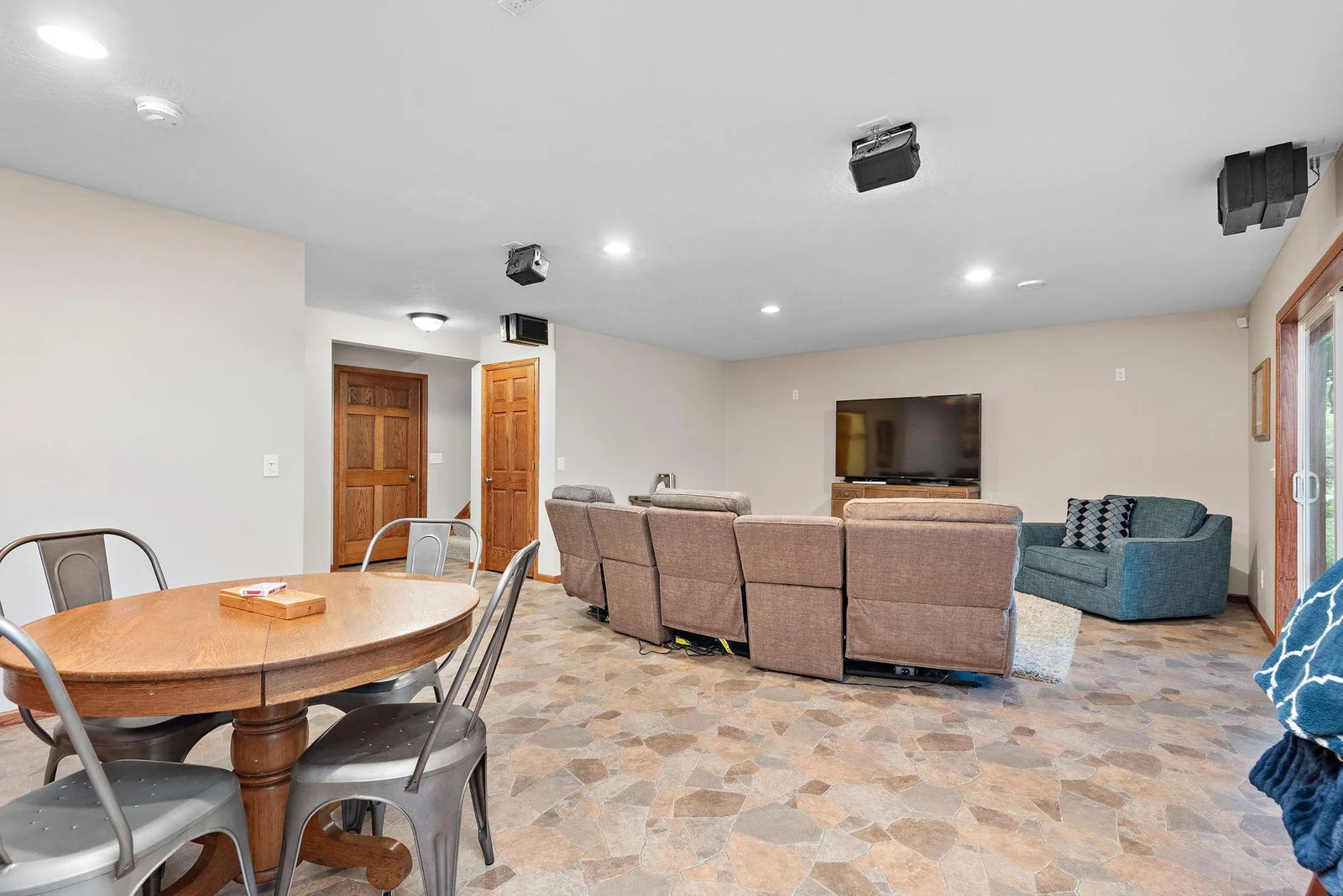 Walkout Lower level has in-floor heating, large family/rec room, 5th bedroom, 3/4 bathroom with heated tile floors and walk-in shower, recessed lighting, countertops with rough-in for your future bar area and large storage room!