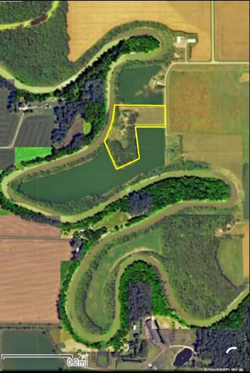 Approximate outline of the two parcels. Total of 10.14 acres.