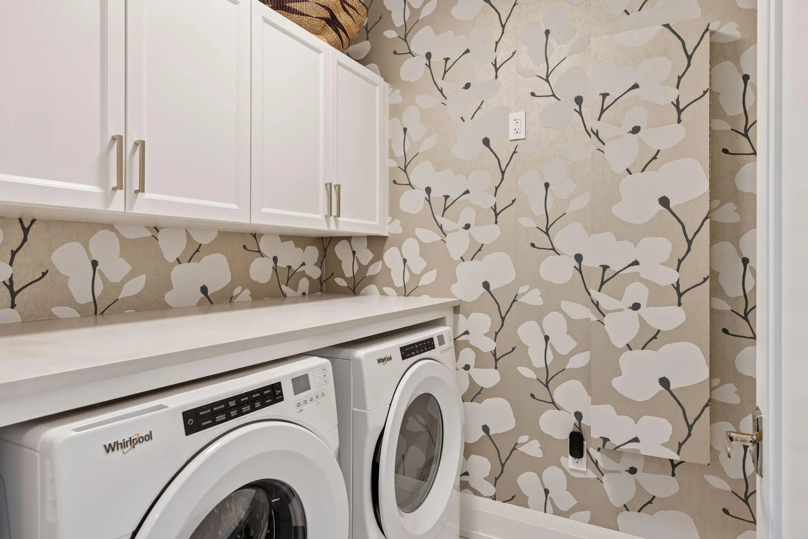 Laundry room with pull down built-in ironing board