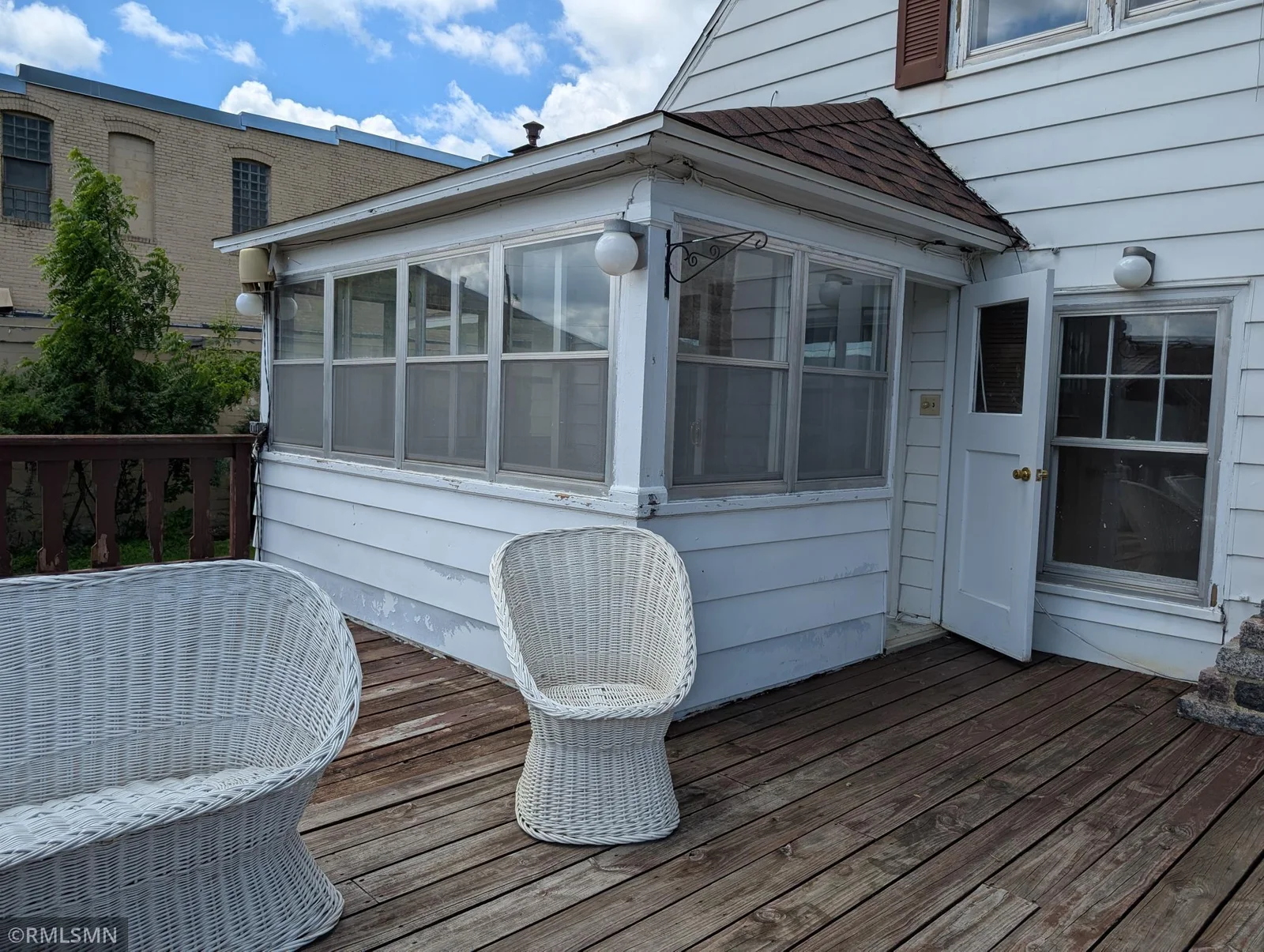 Sunroom leads to deck