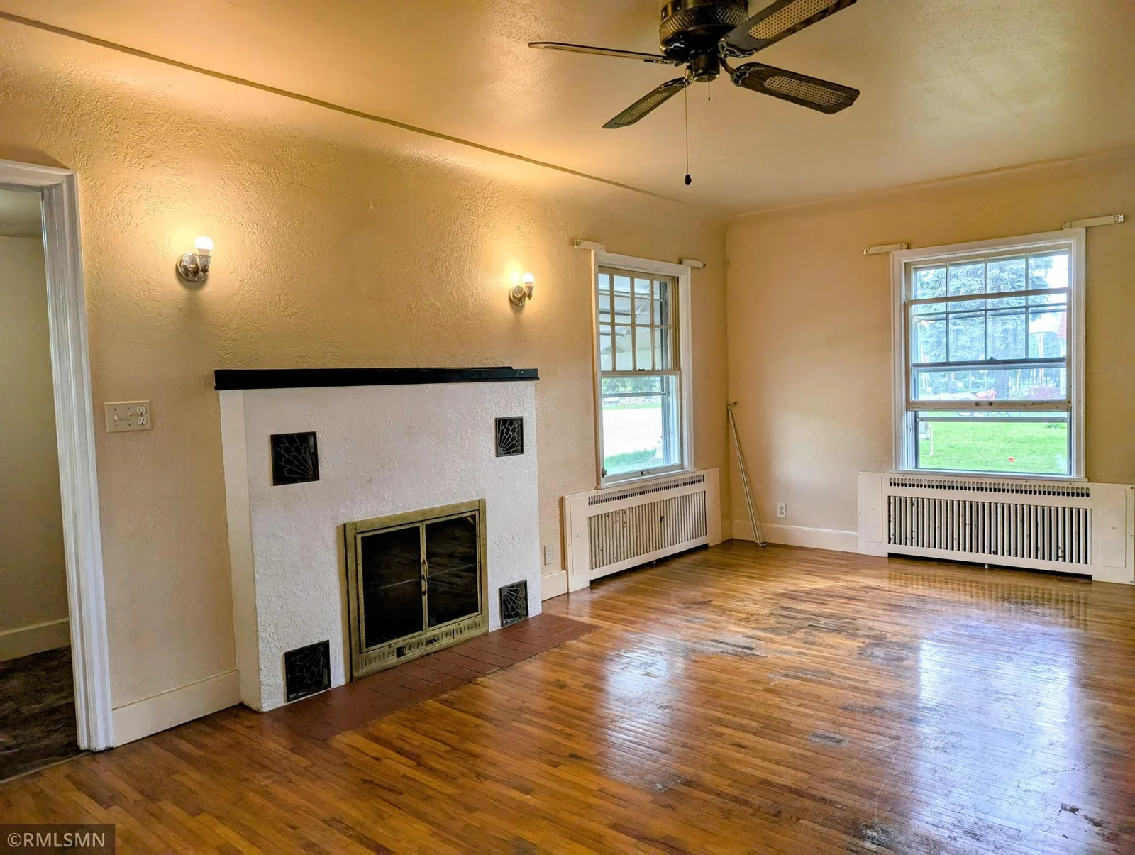 Living room with hardwood floors