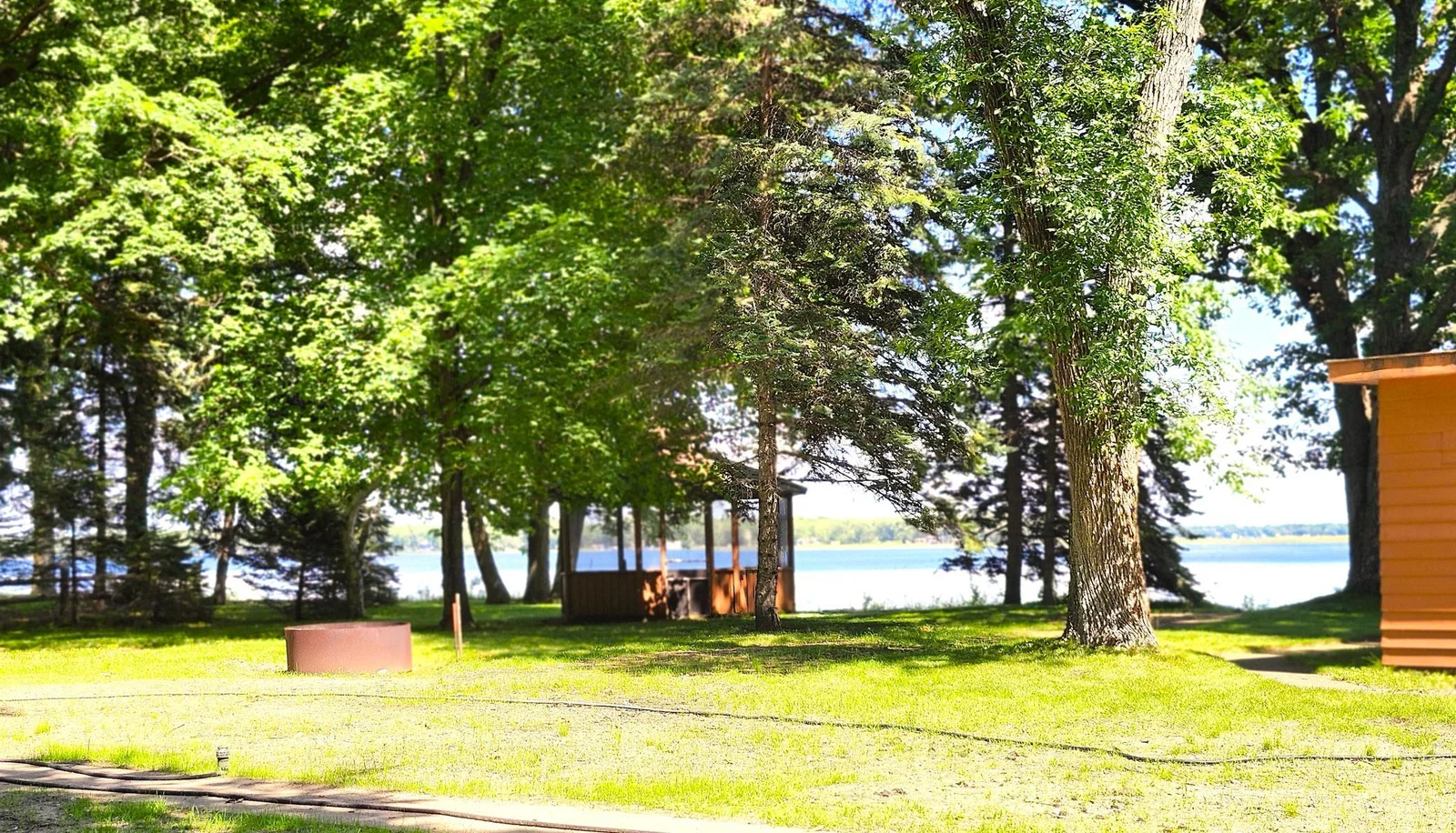 Backyard with lake view