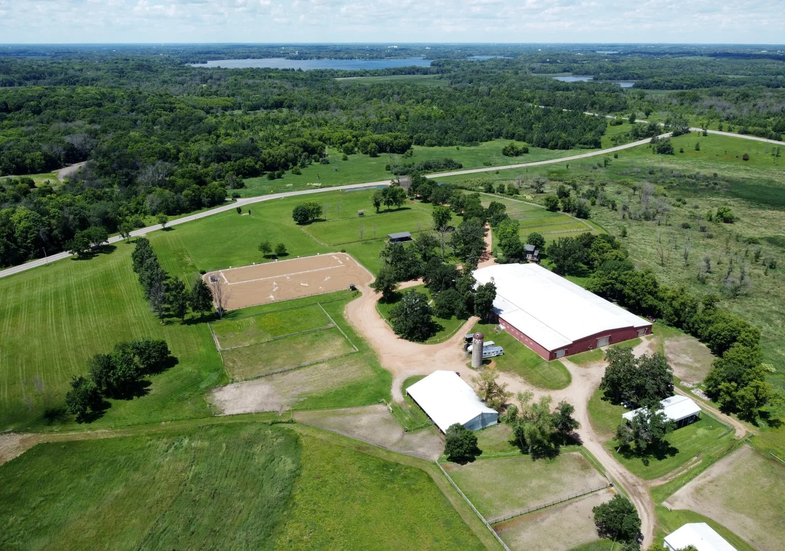 East to West Aerial - Across from Baker Park - Lake Independence in the distance