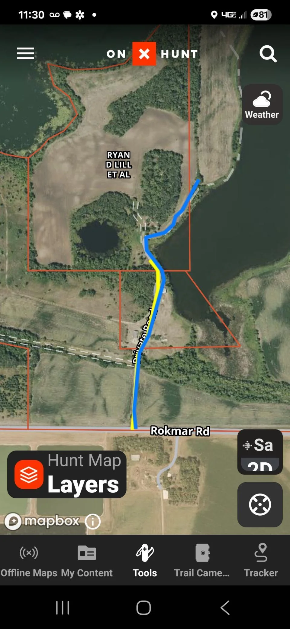Proposed easement working with survey company to determine legal description.