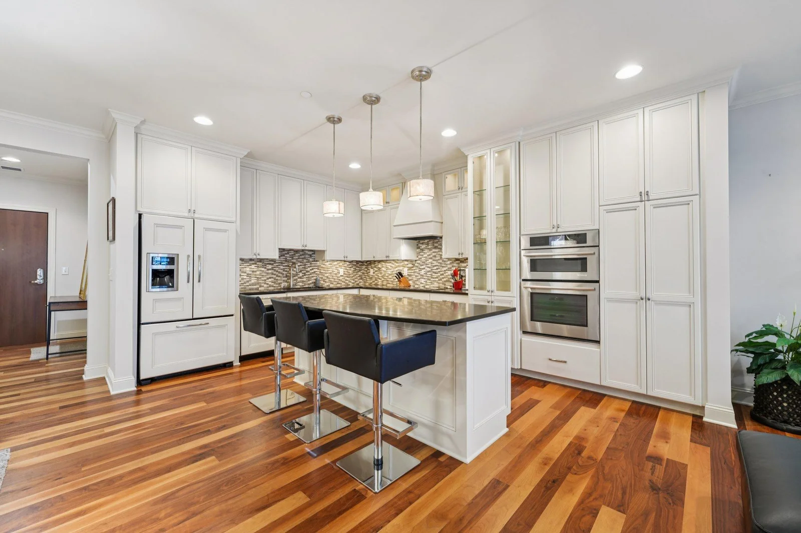 Kitchen with stainless steel appliances