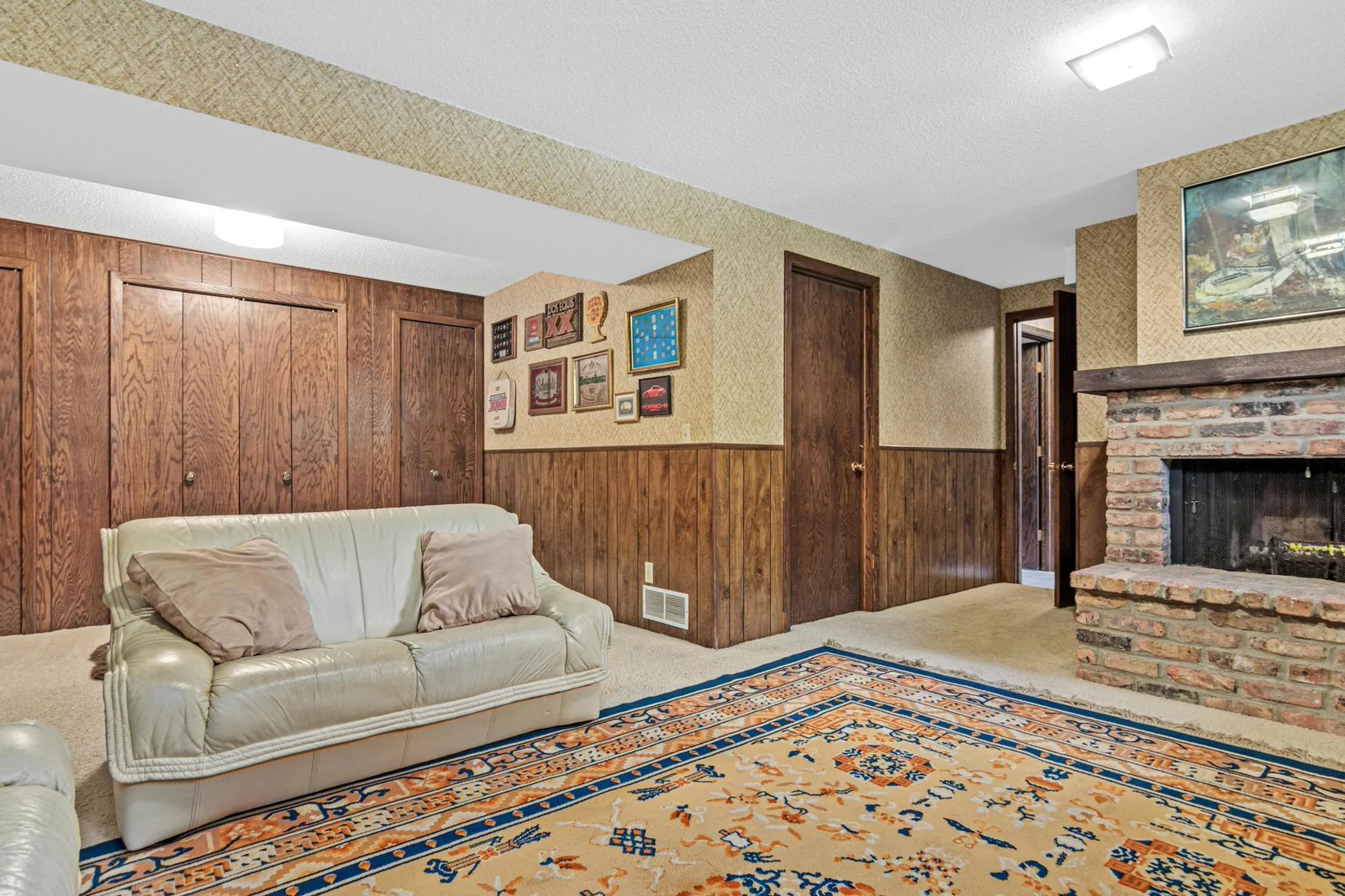 Cozy Brick Fireplace and More Storage!