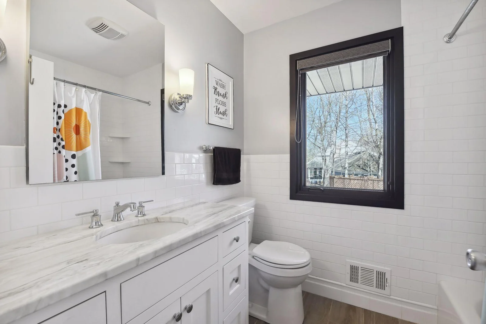 Updated full bath on the upper level