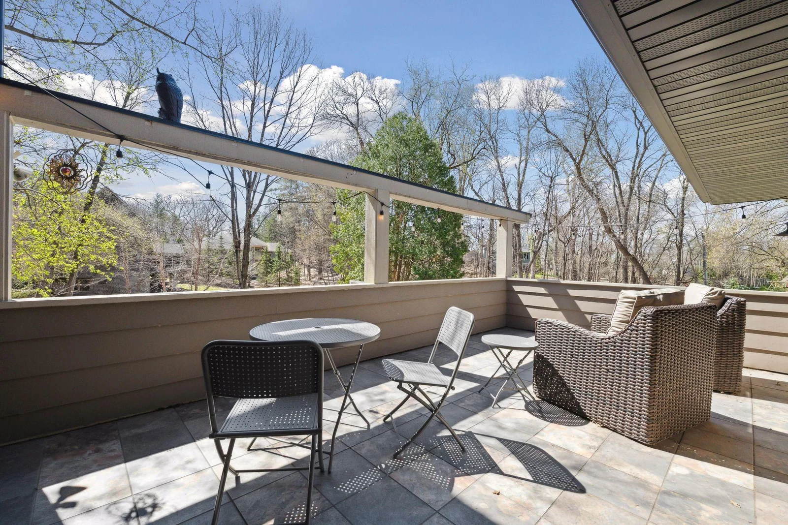 Spacious upper level deck space is an ideal spot to soak up the sunshine