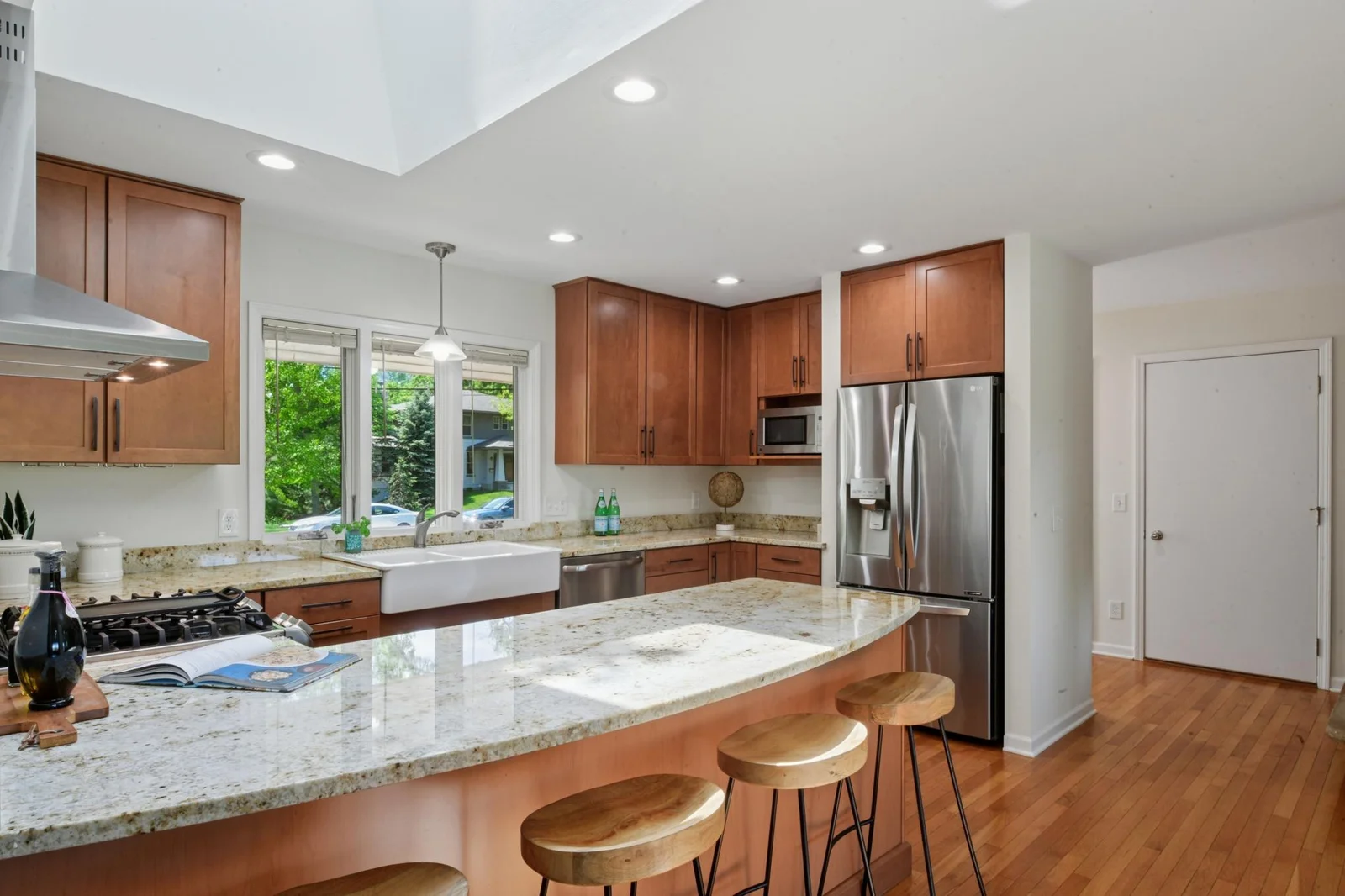 Eat in kitchen allows for extra seating while entertaining