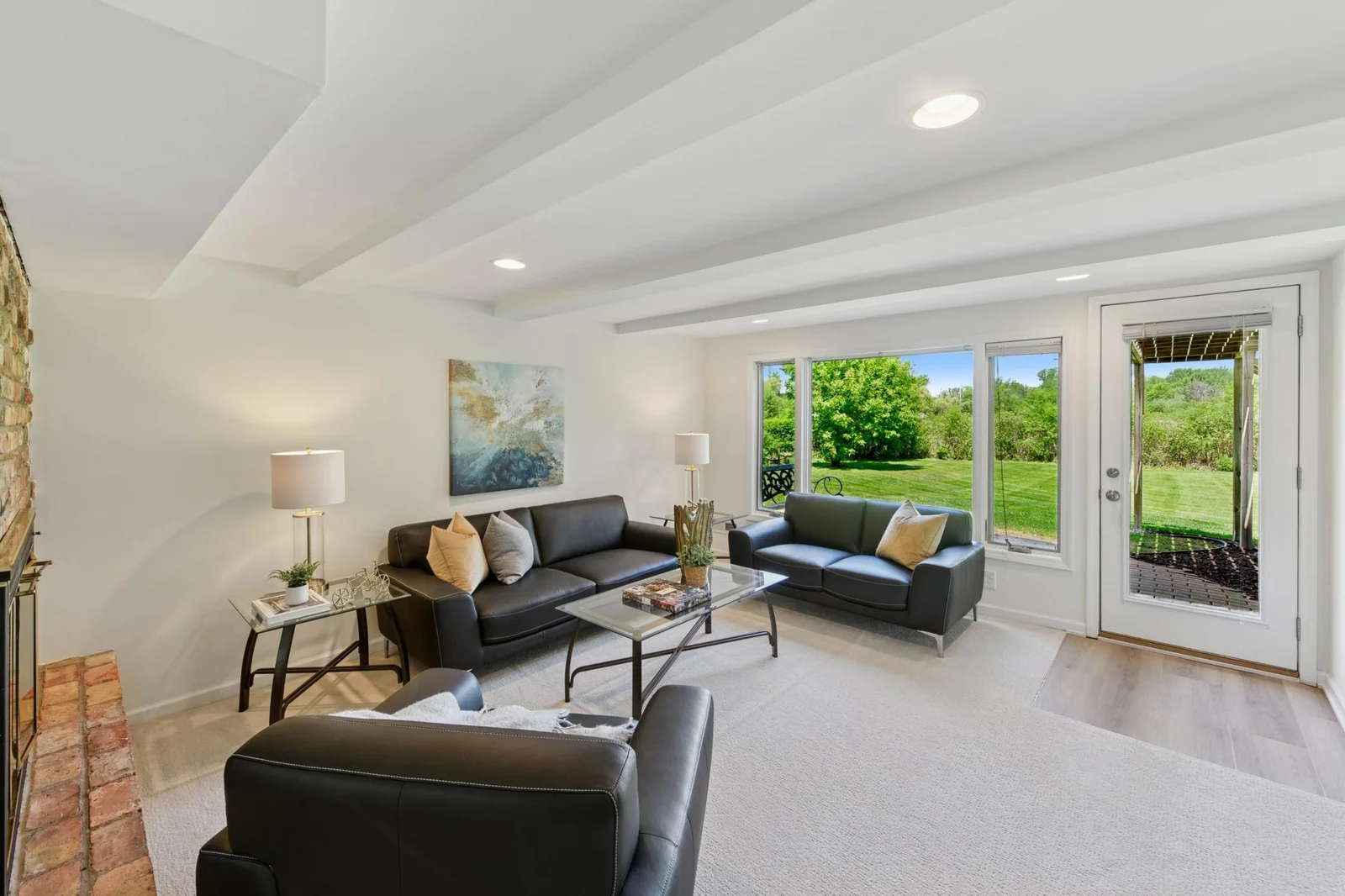Family room with all new carpet