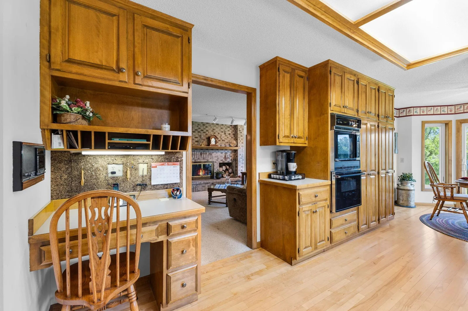 Built in desk, tons of storage and double wall ovens!