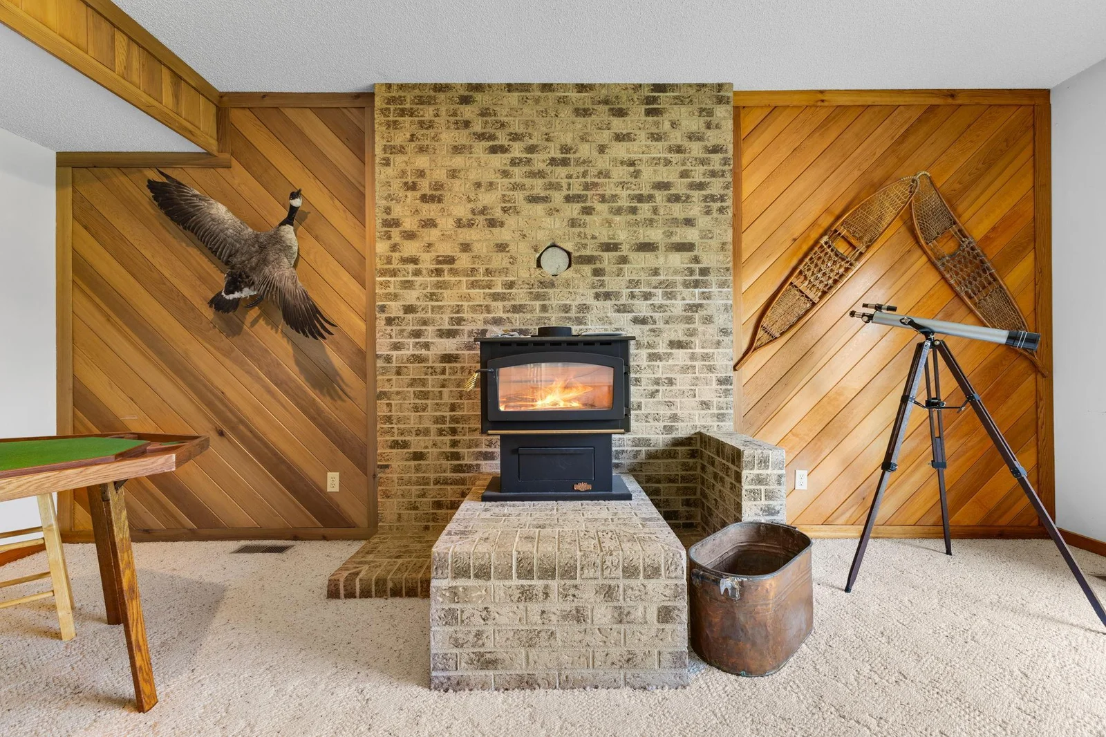 Lower Level wood burning fireplace