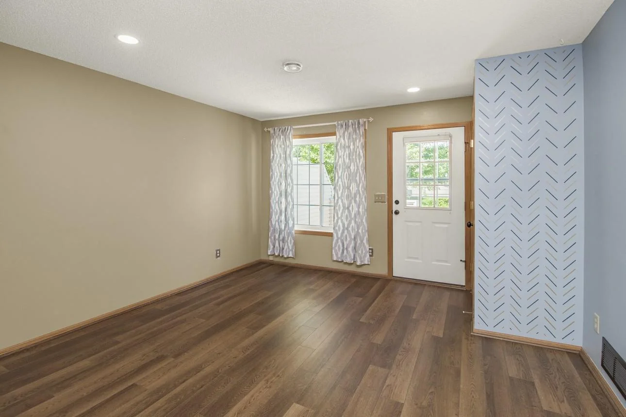 View facing towards front door-new canned lighting adds extra brightness