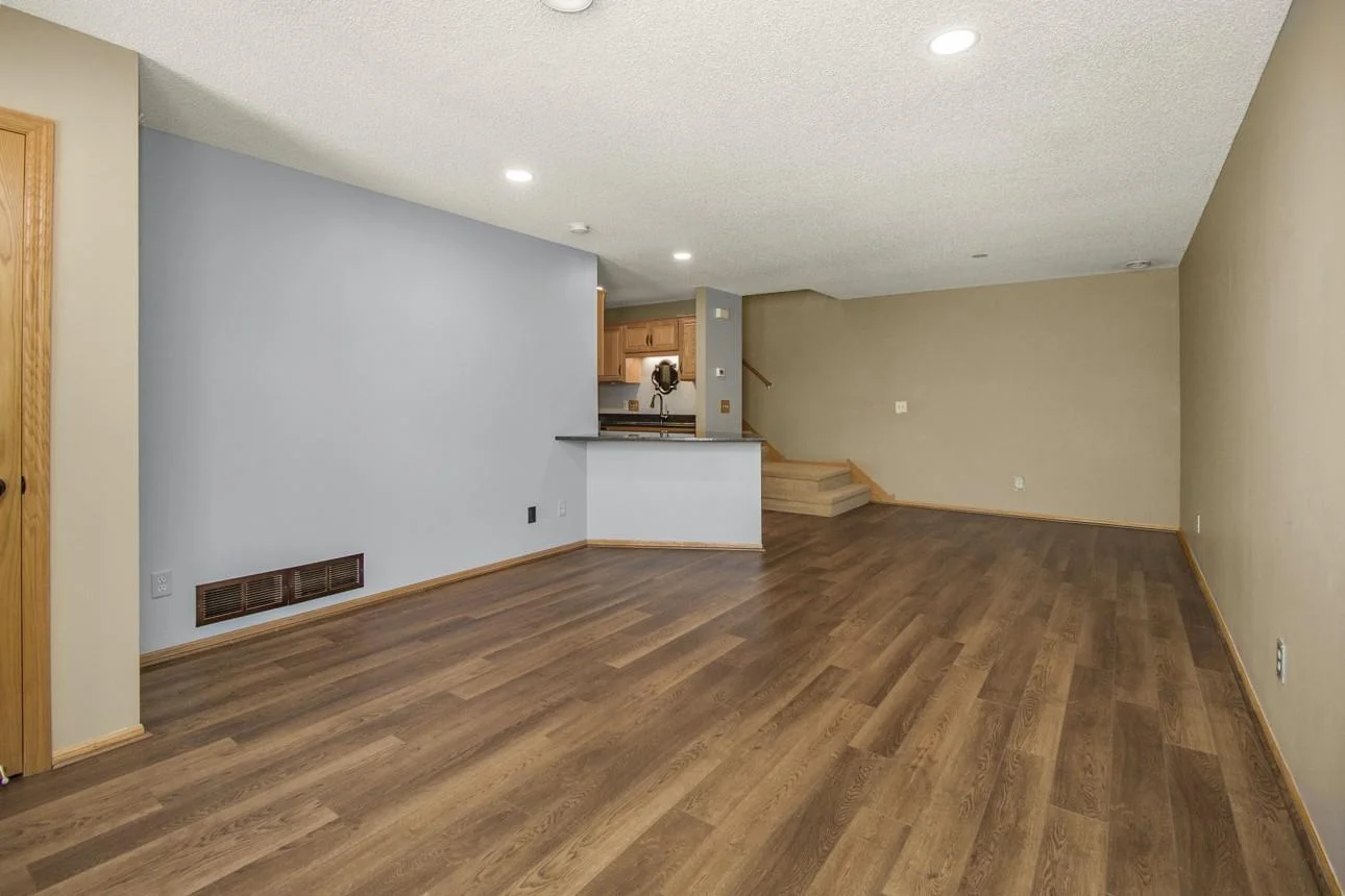 Living room area with new LVP flooring