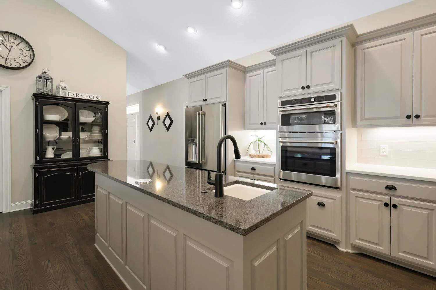 Large kitchen has space for a China hutch