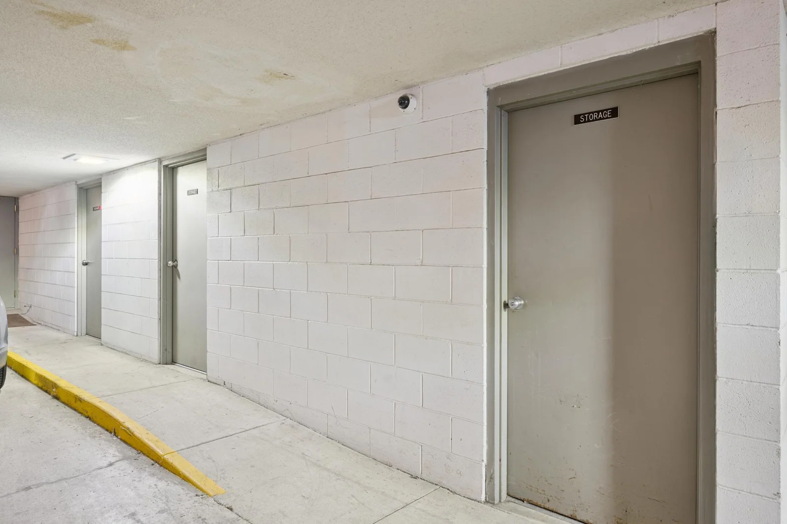 Storage in underground garage area