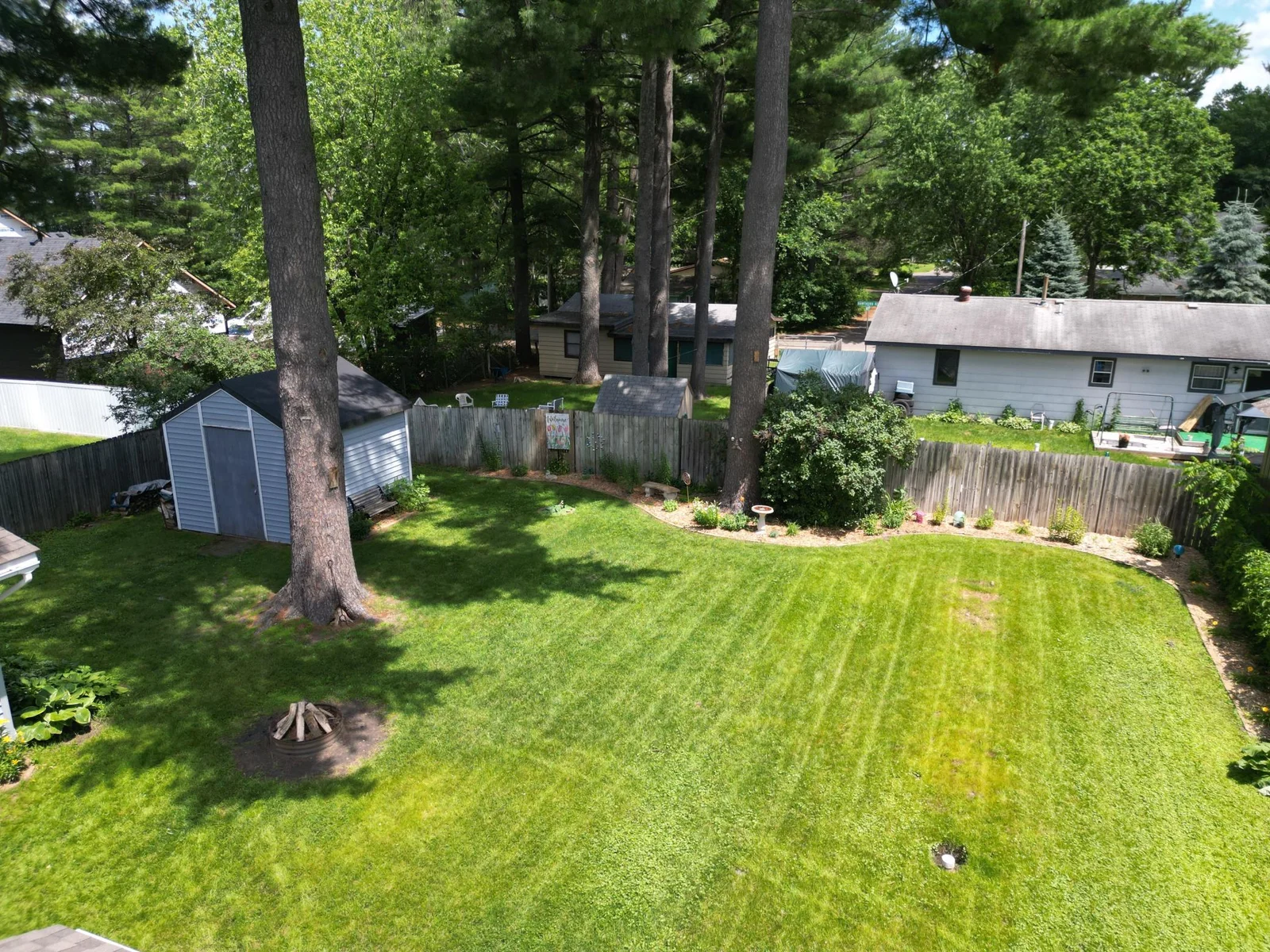 Spacious fenced in back yard.