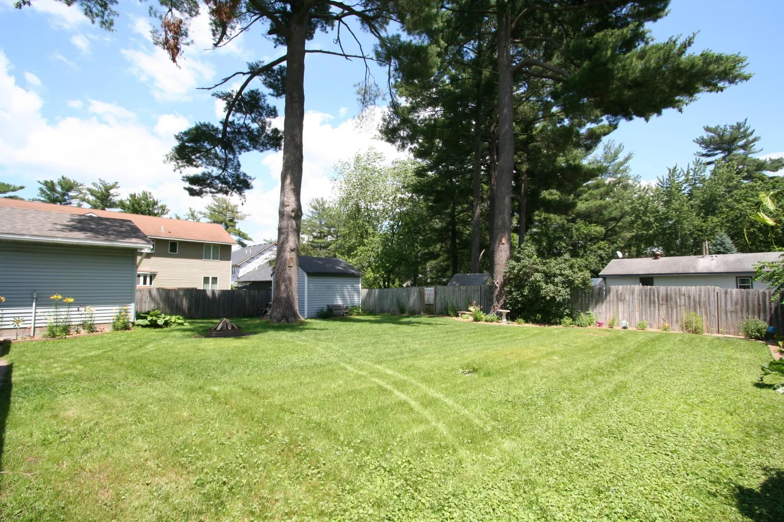 Spacious fenced in back yard.