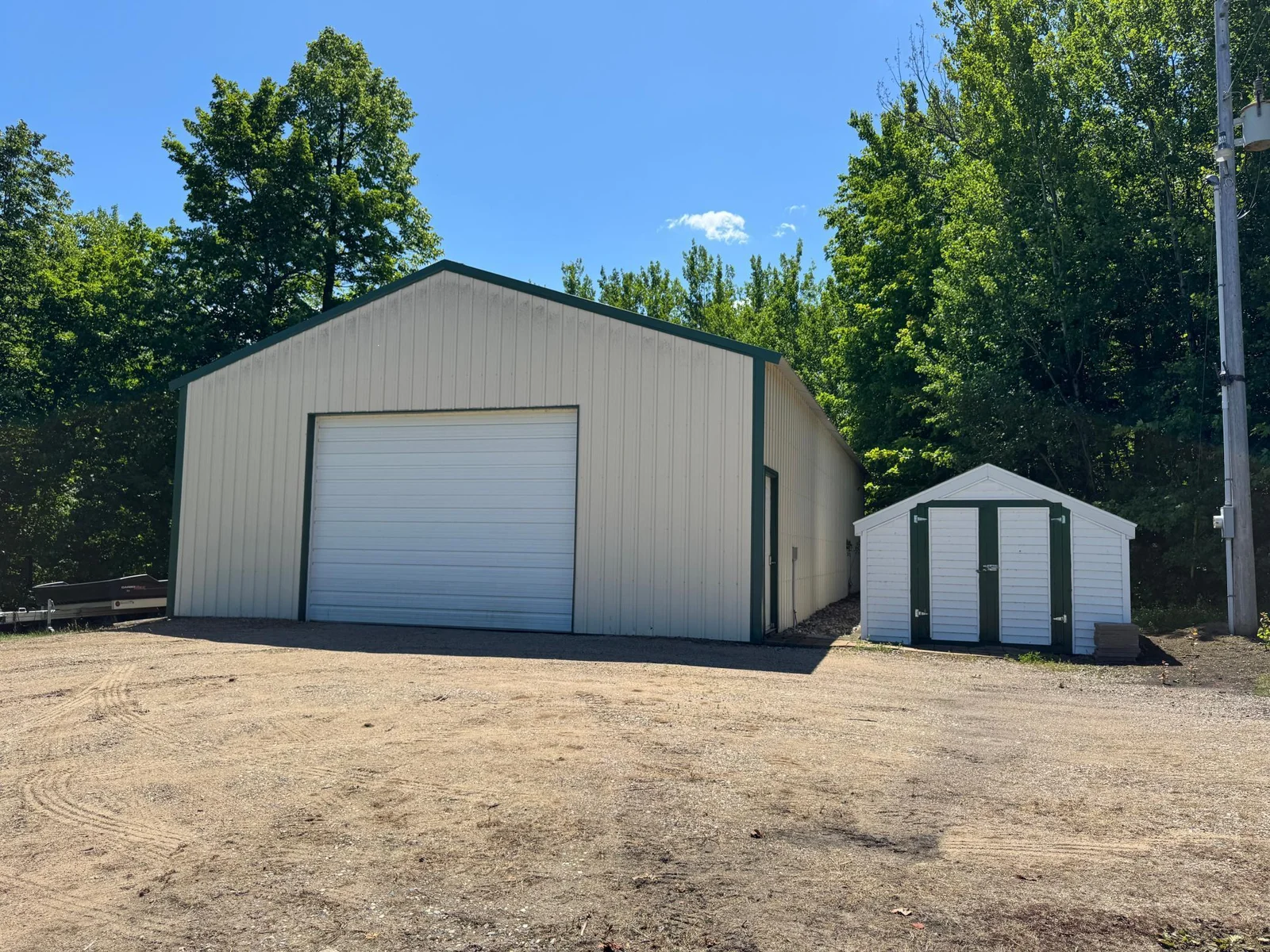 Pole building and shed
