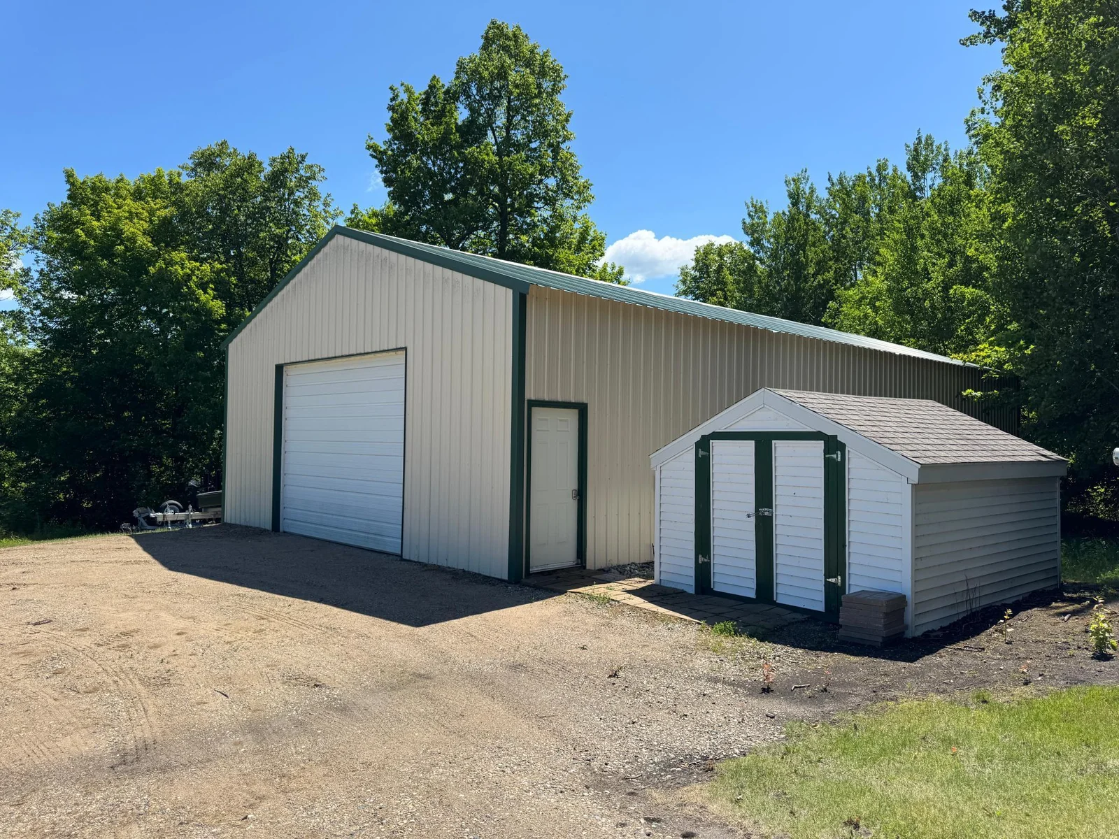Pole building and shed
