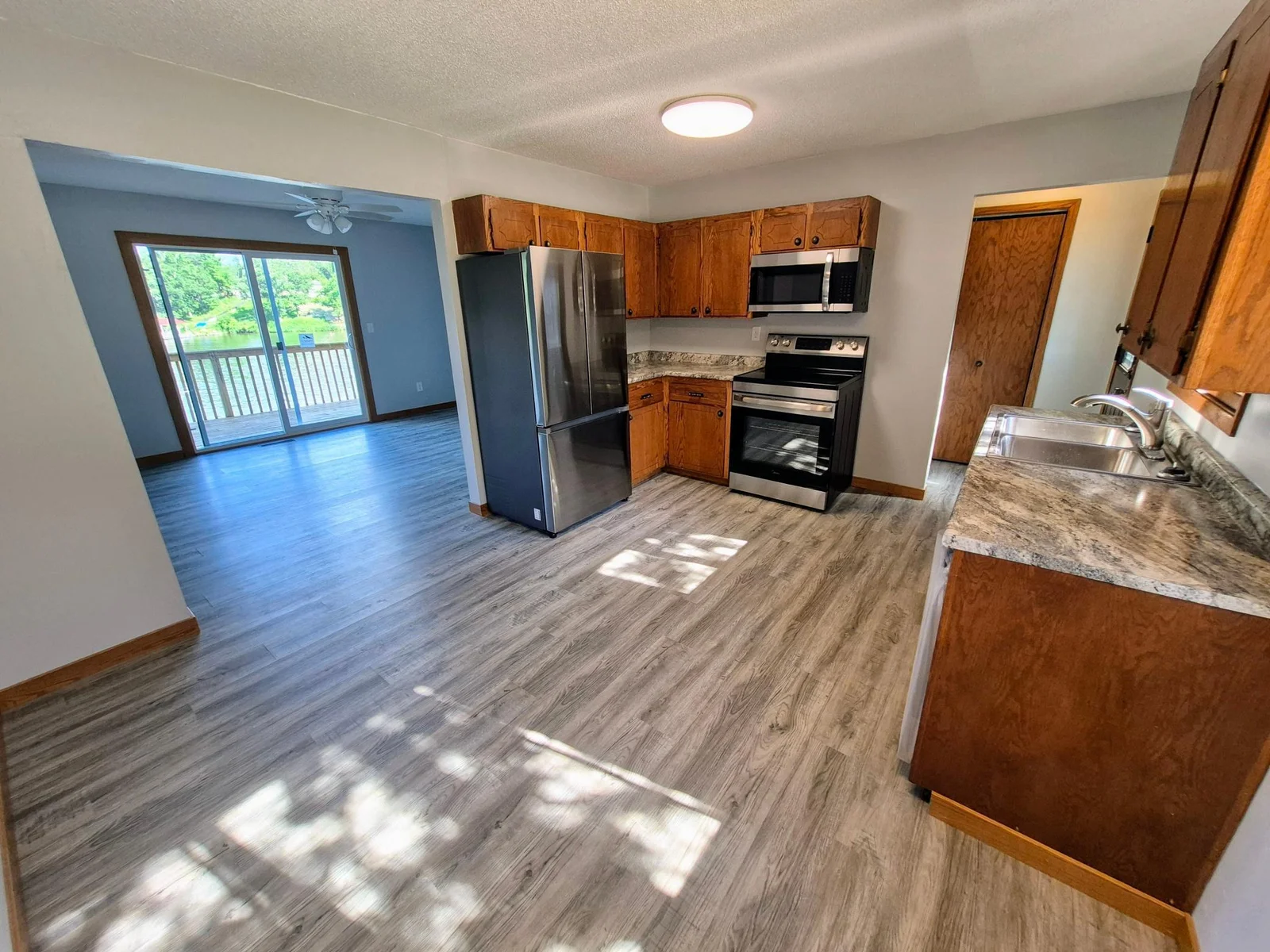 Kitchen, Dining, and Living Room