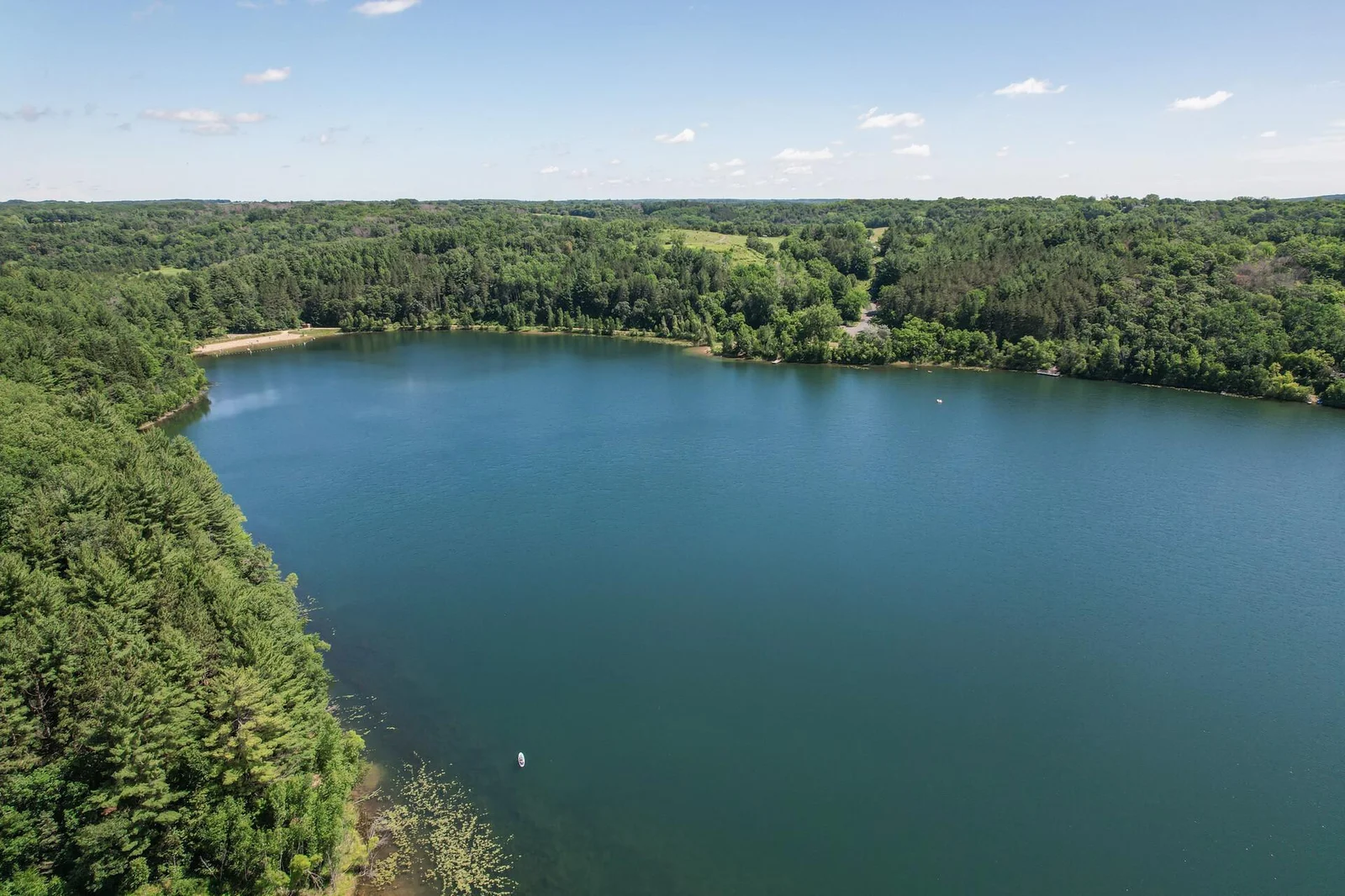 Perch Lake Beach in upper left