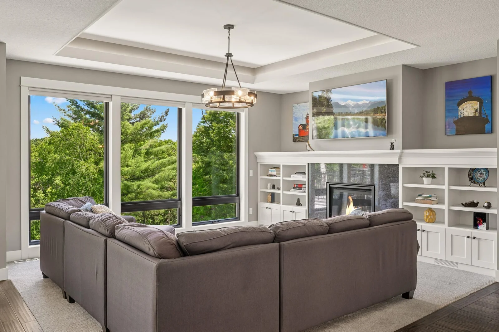 Power blinds in the living room