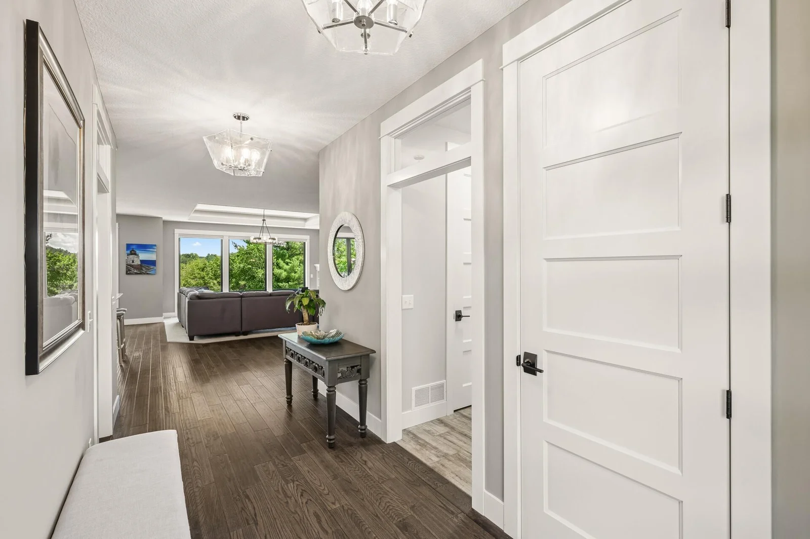 Welcoming entry with large closet