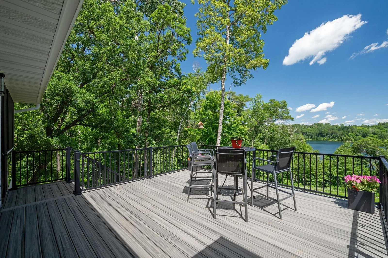 Maintenance free deck with stairs to patio