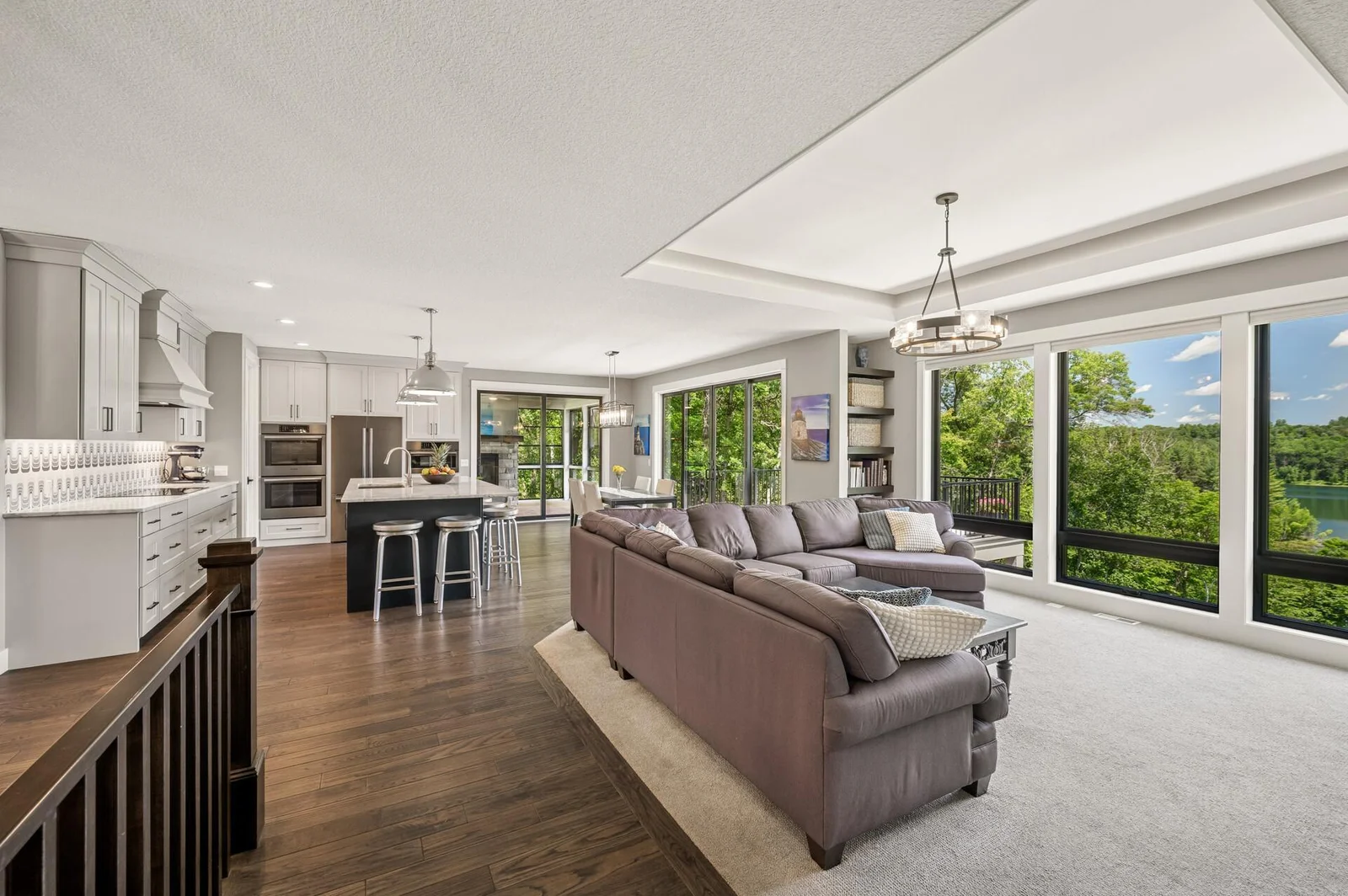Oversized windows flood the home with light and nature views