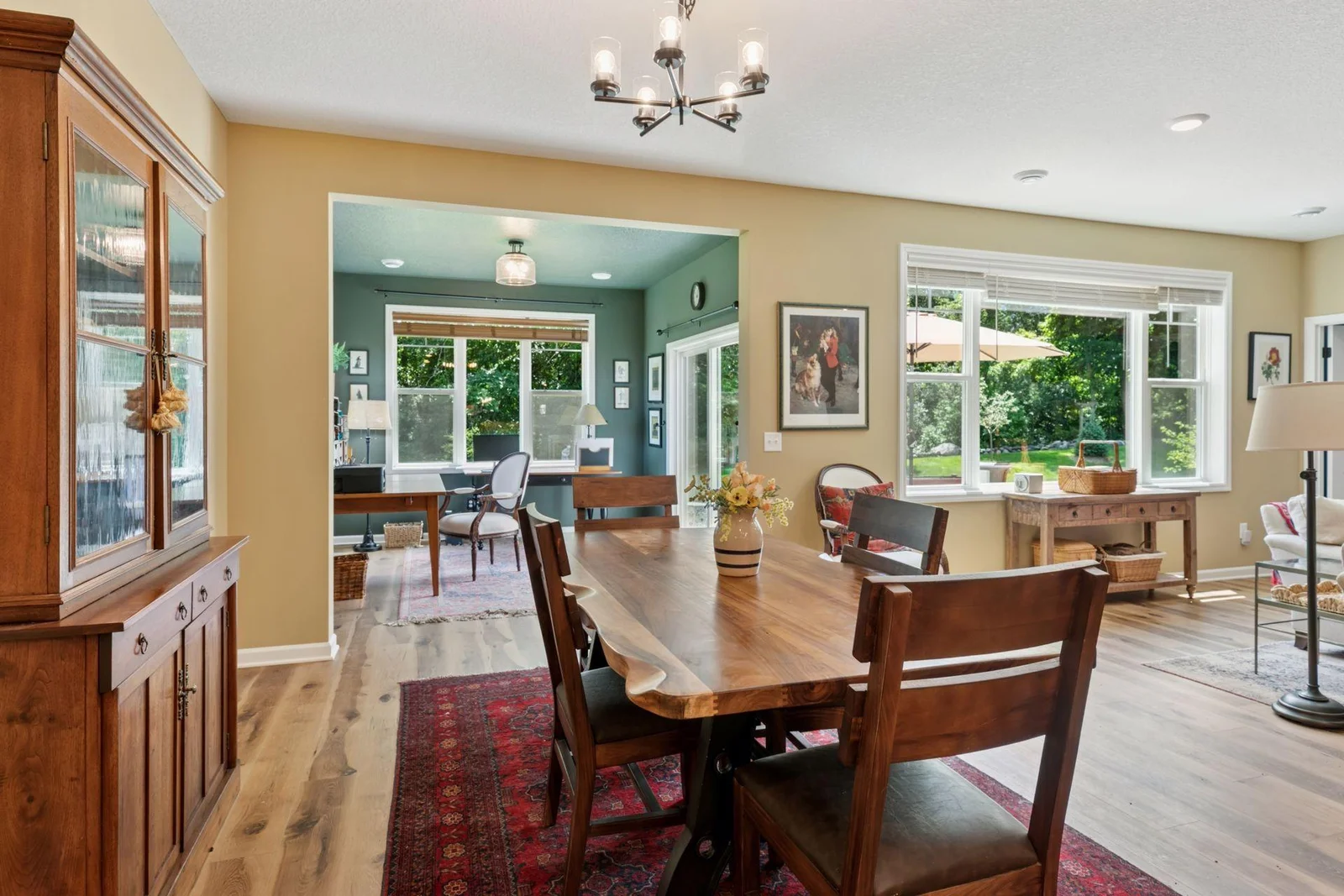 Nine foot ceilings with knock down finish are through-out the home.