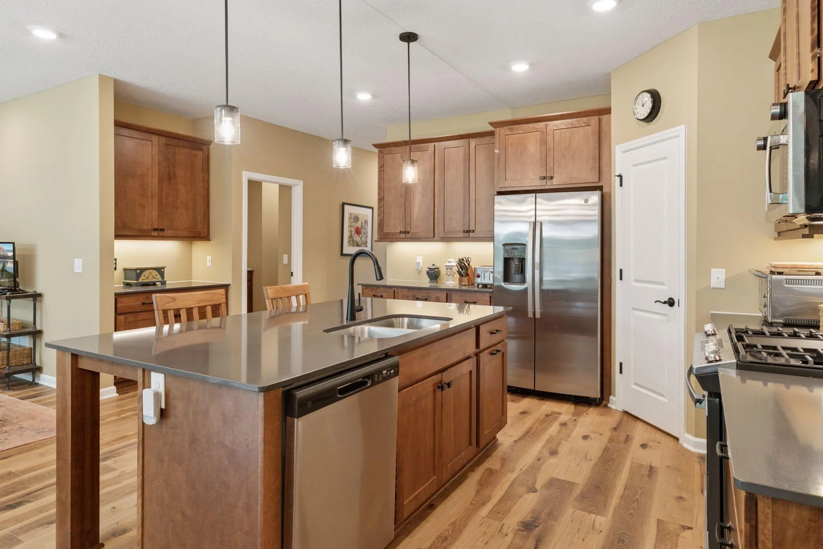 Counter space is everywhere, convenient counter away from kitchen could have many uses!