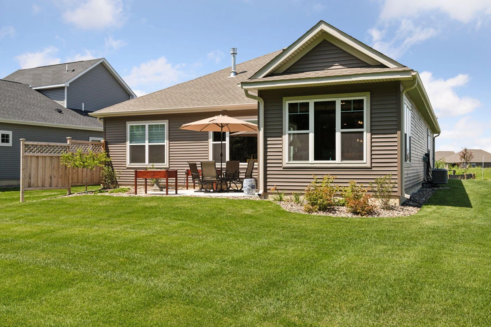 Back of home - landscaping is just starting to take shape - 10 months old!