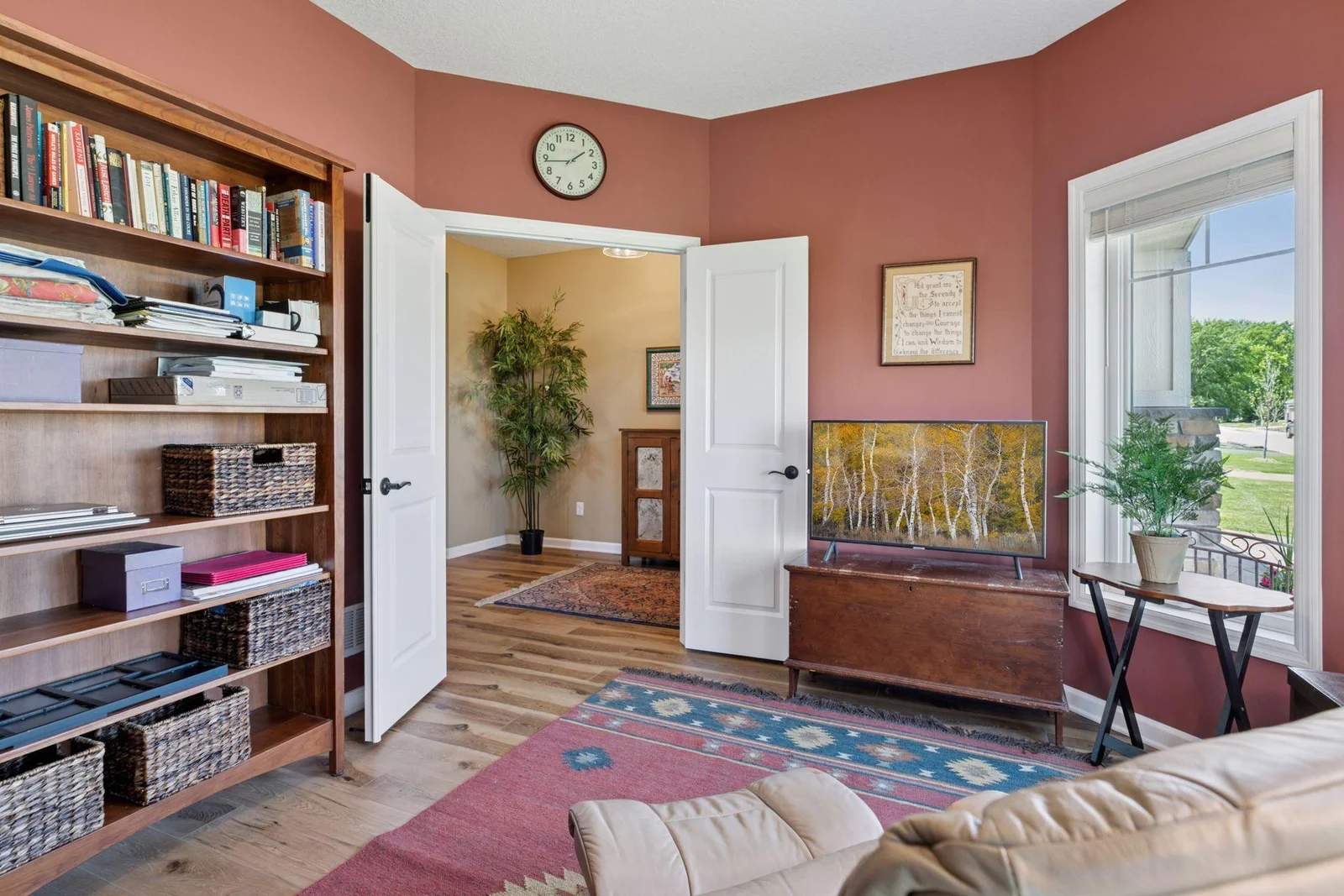 View from spacious den looking to foyer.