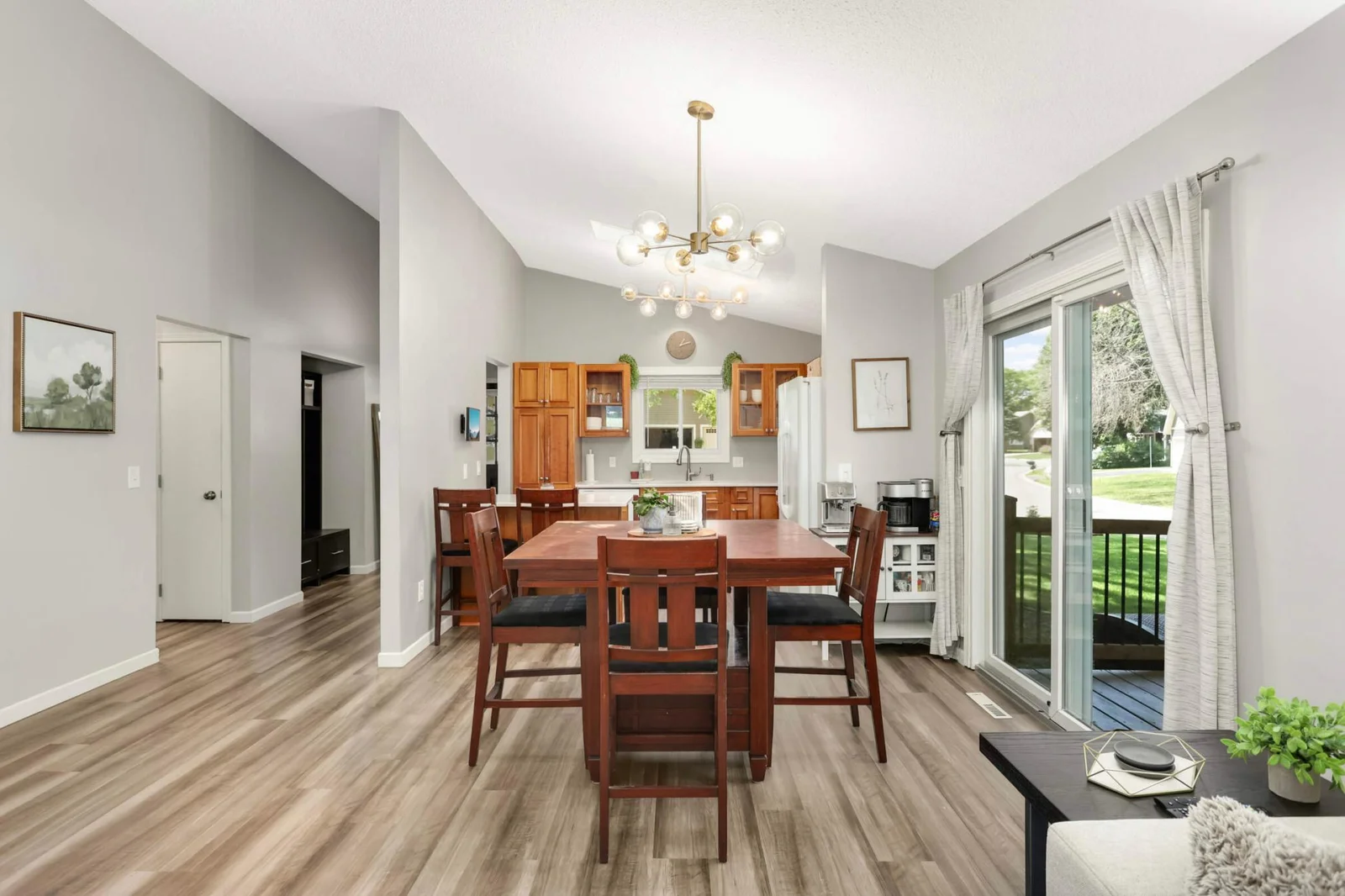 Informal dining right off kitchen.