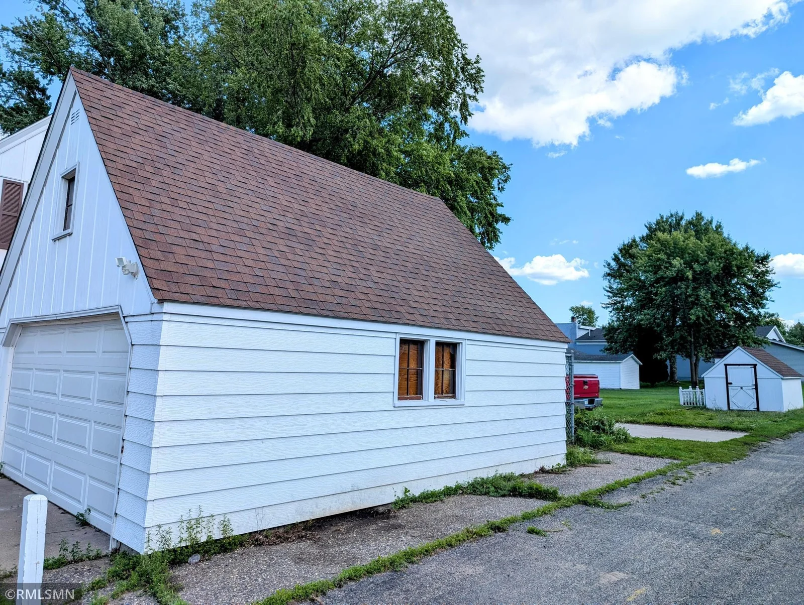 Alley along garage