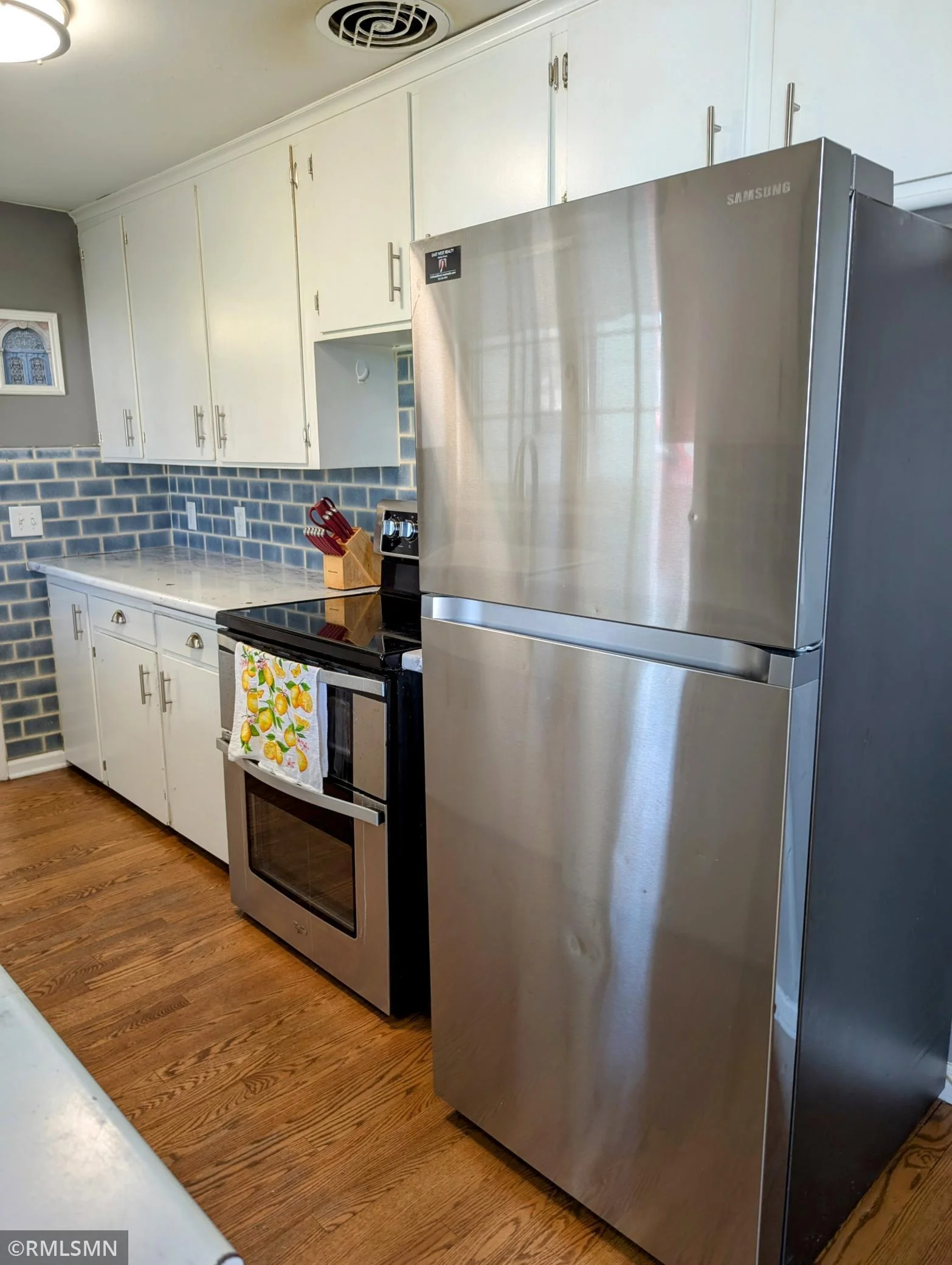 SS fridge and double oven