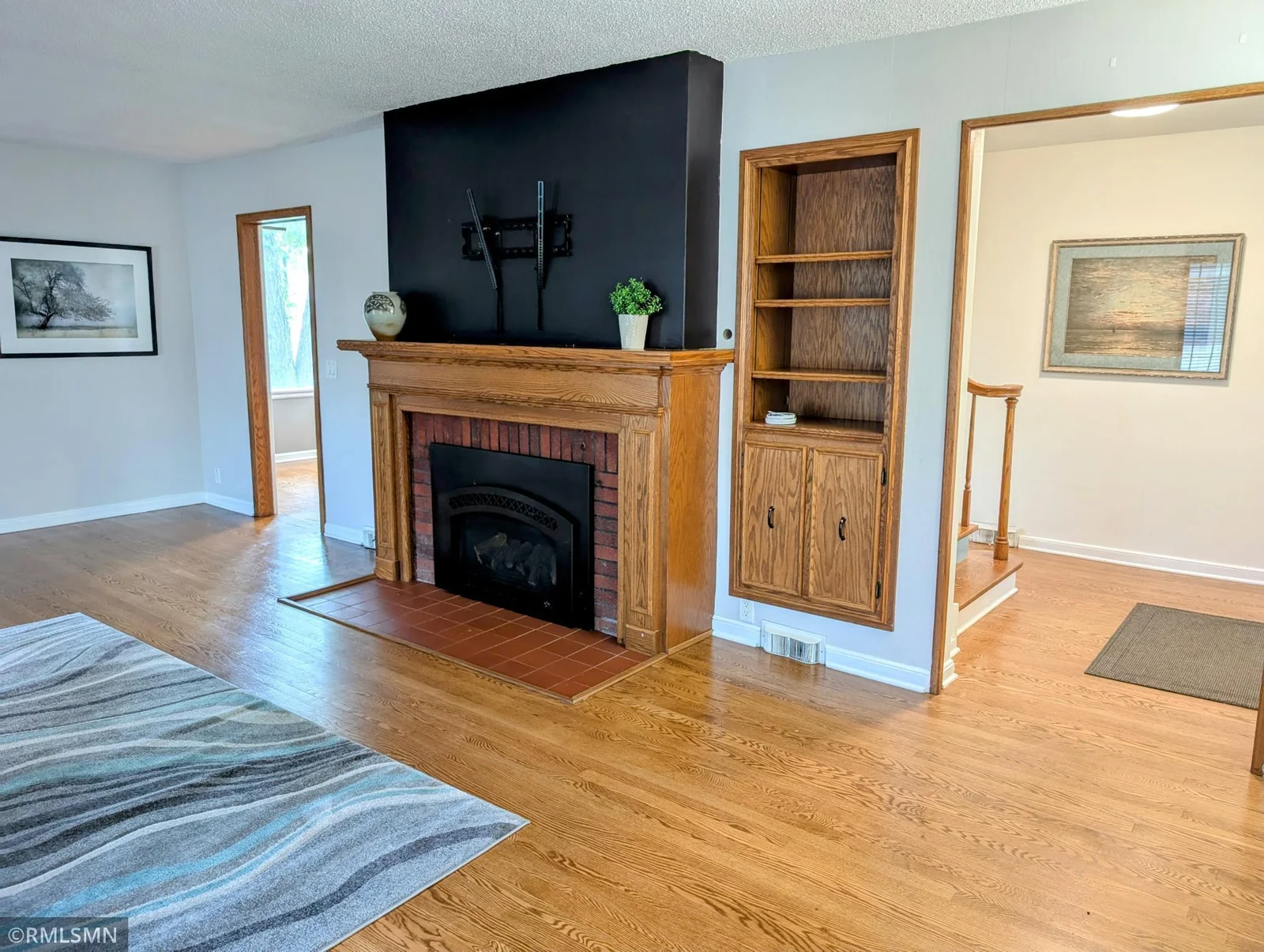 Living room with gas fireplace