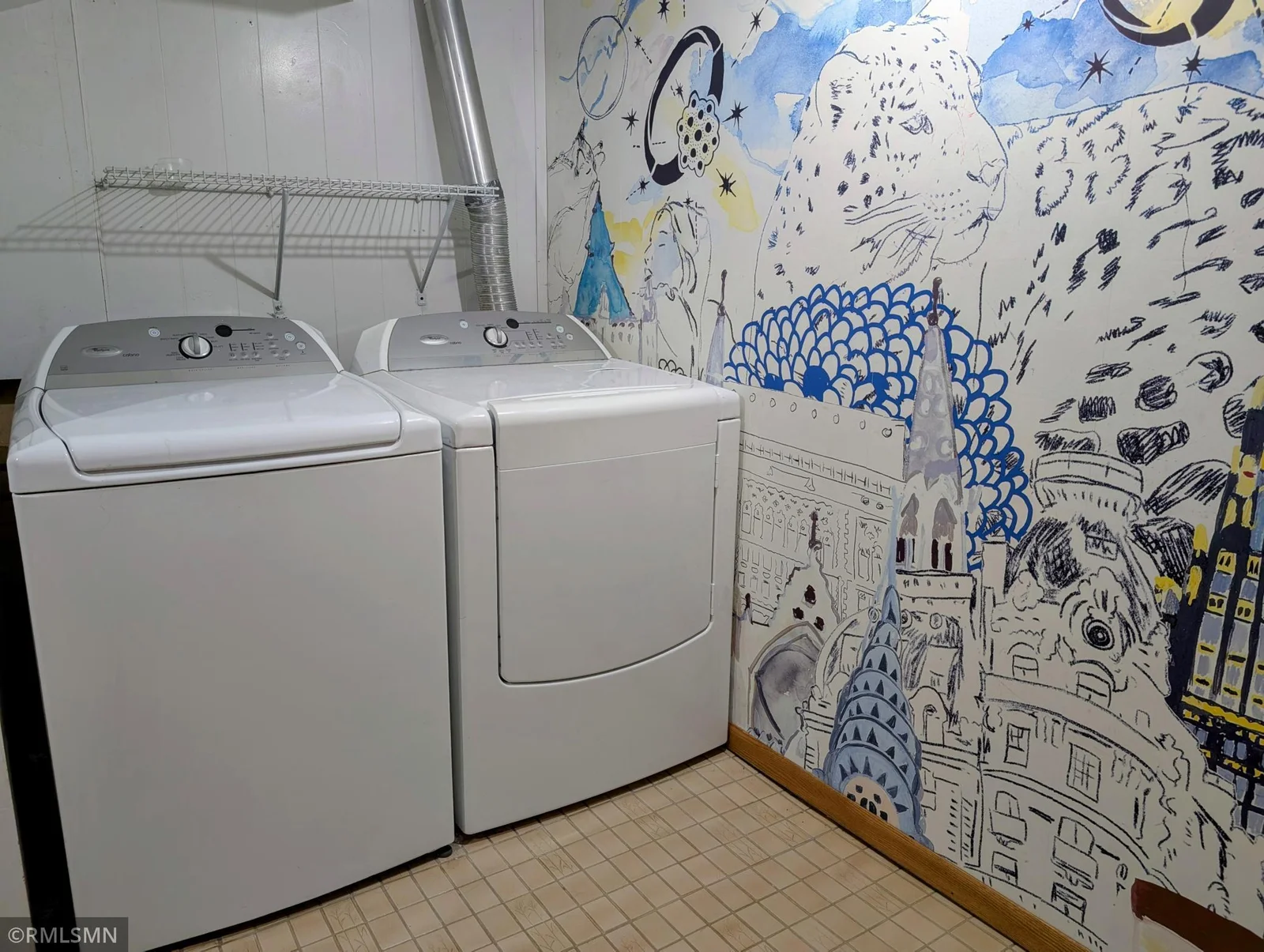 Basement laundry room