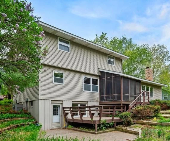 Enjoy the beautiful views of the back yard from the screened in porch off the dining room, morning coffee/evening dinner on the deck, or a BBQ on the lower patio.  Lots of options to entertain or relax here!
