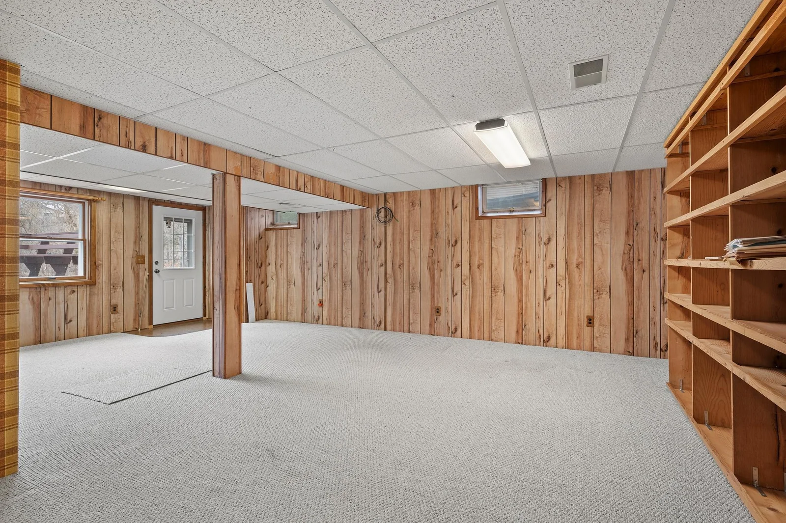 One of the best features about this lower level is the walk out to the patio and back yard!