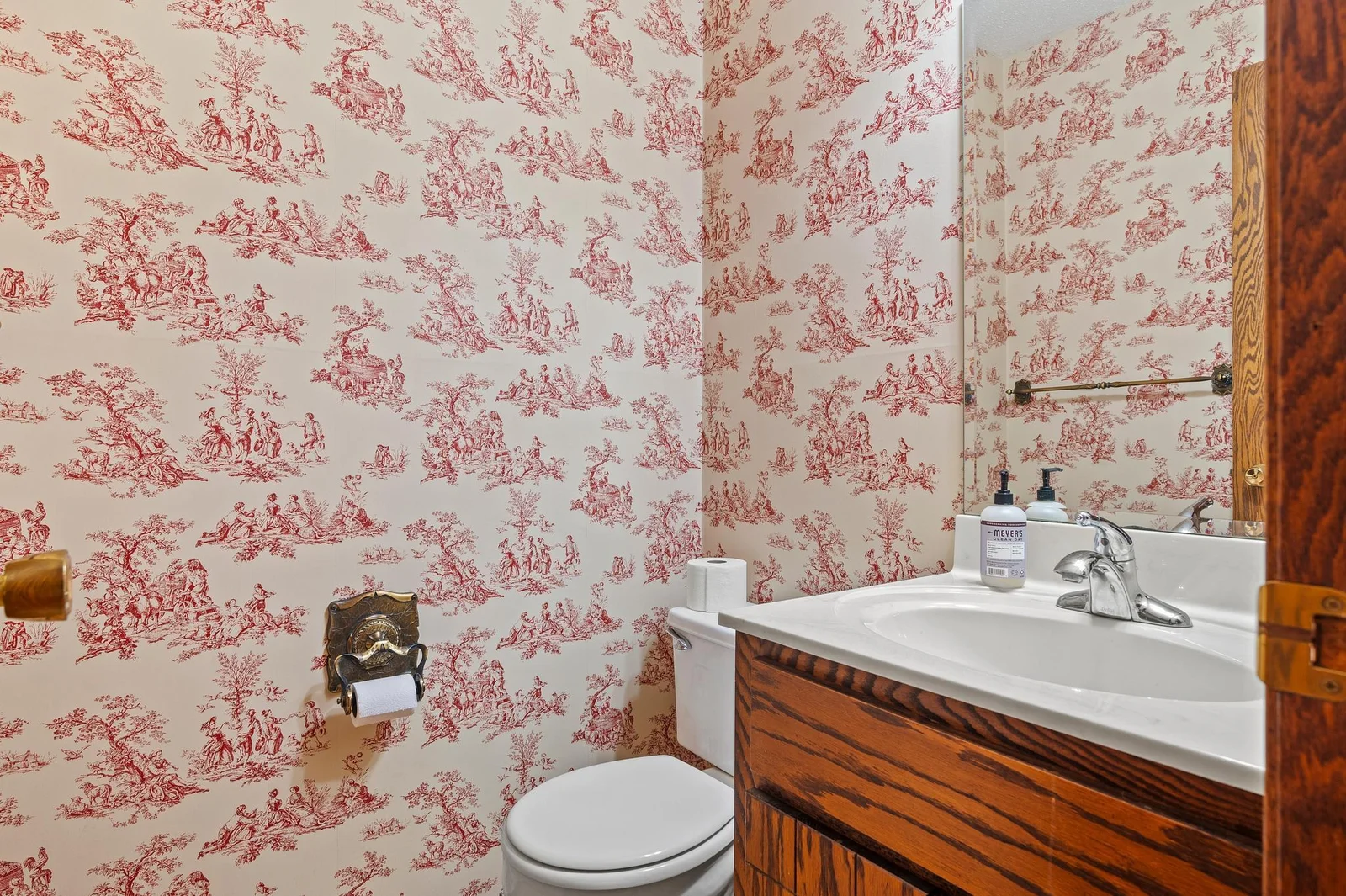Convenient main floor guest bath in the center of the home just steps from the garage and front door.