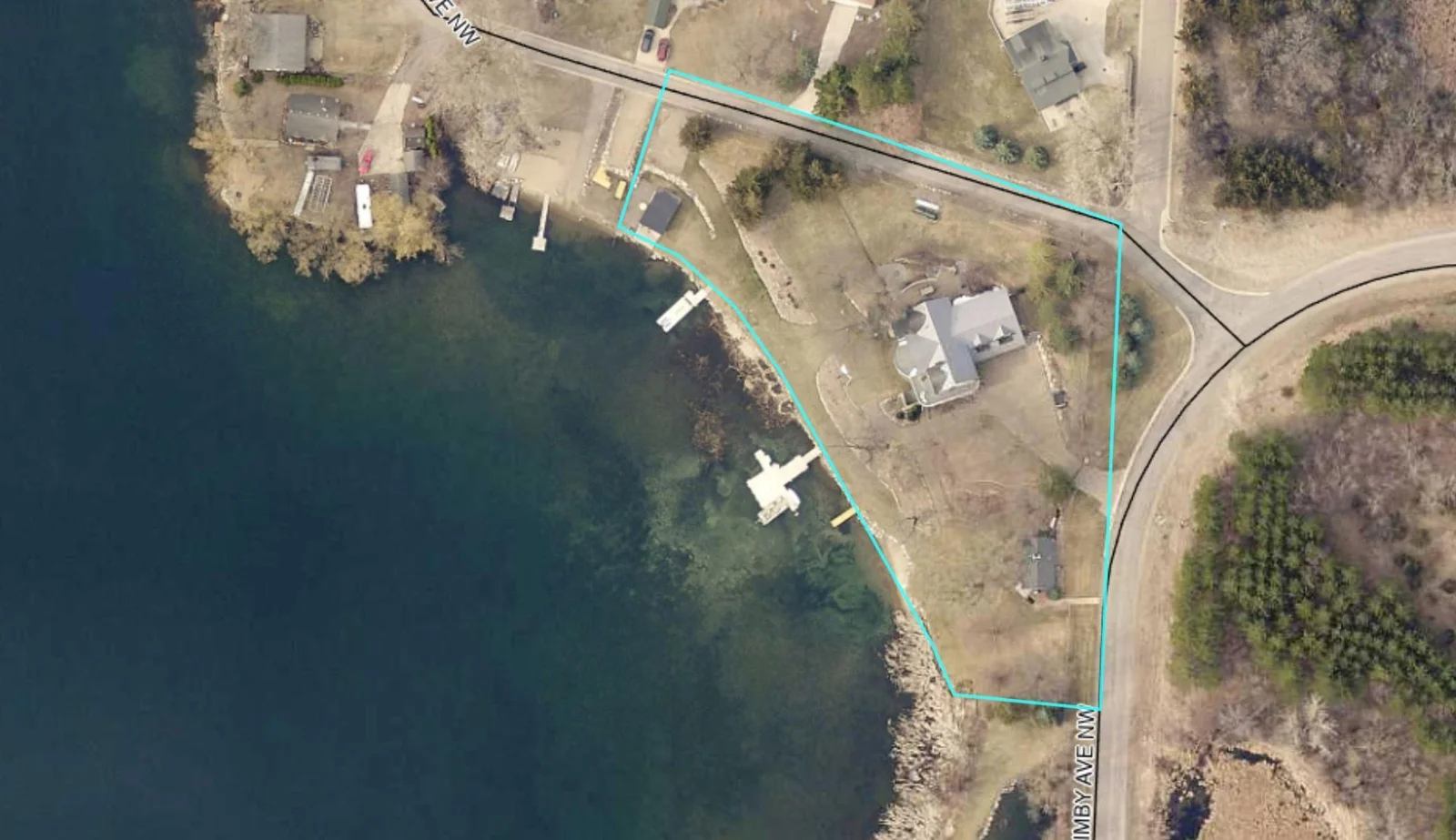 View from Wright County GIS showing the approximate lot lines.