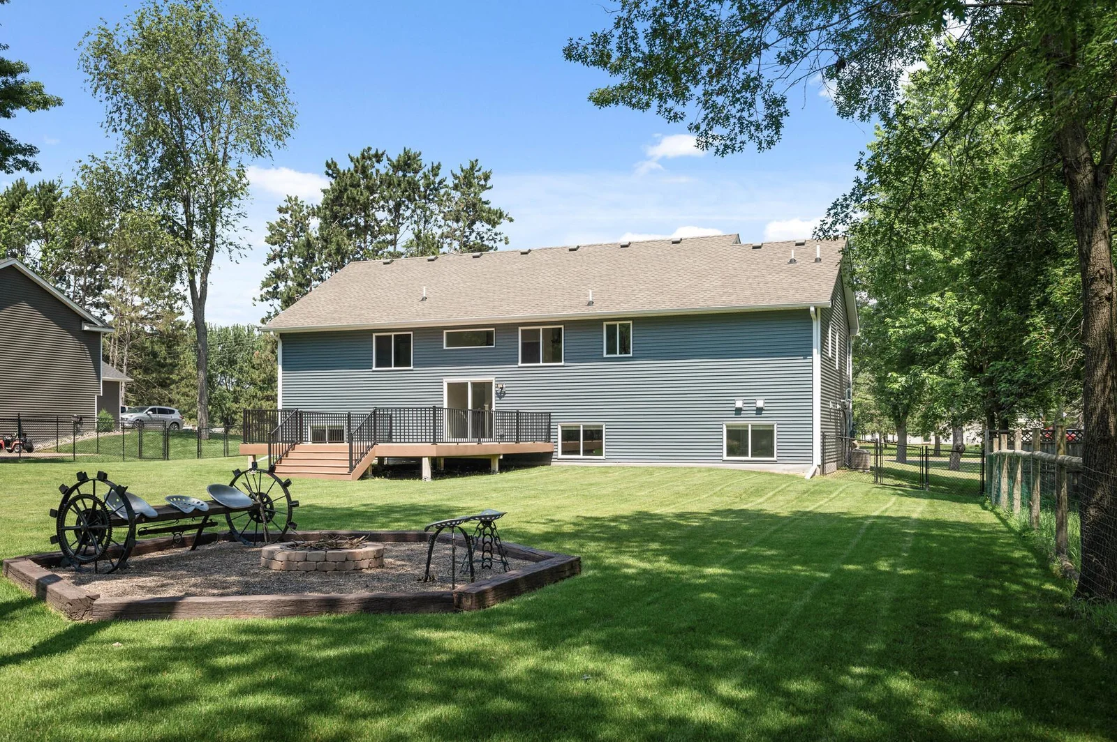 Amazing backyard with firepit, and maintenance free deck!