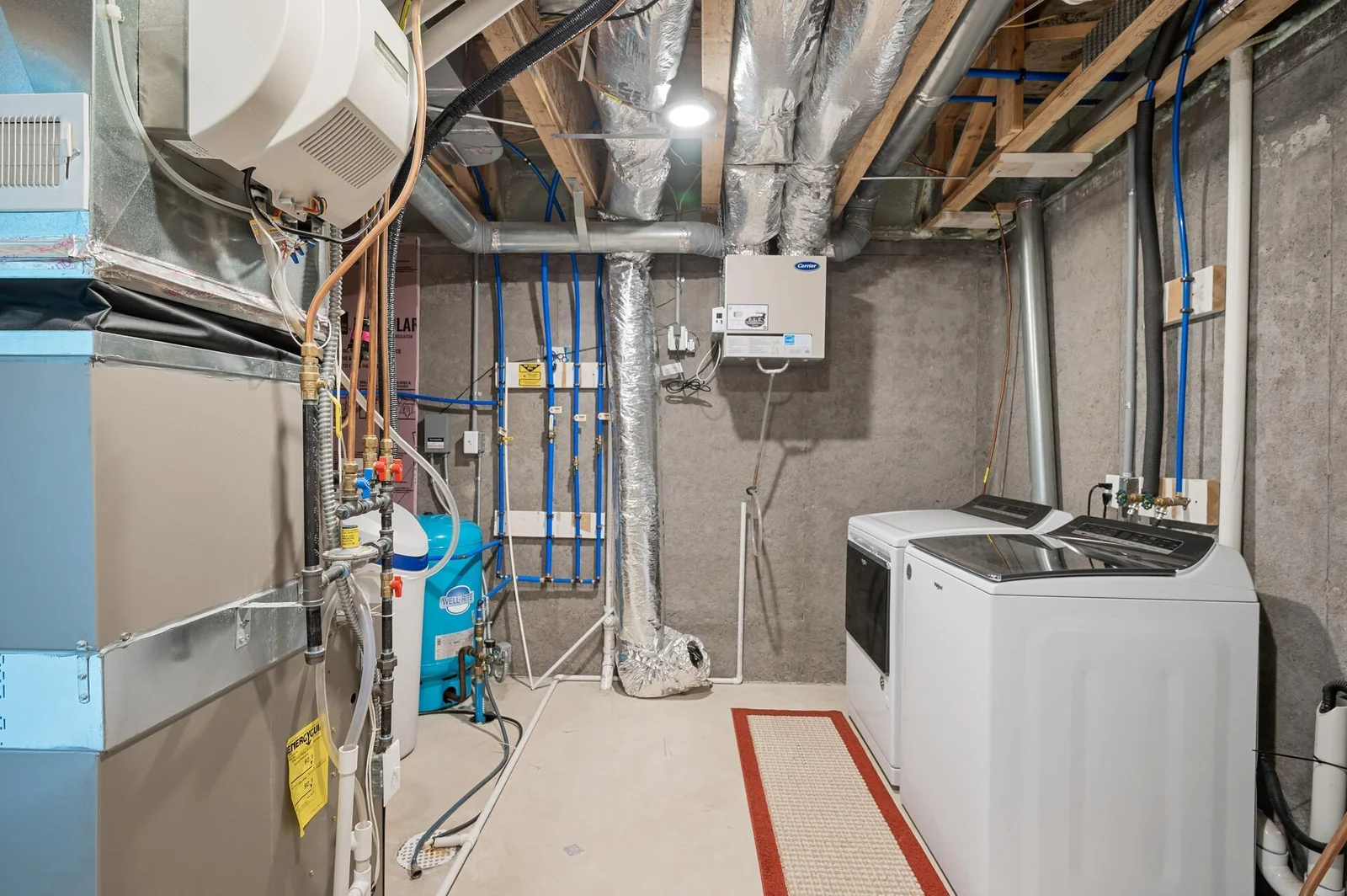 Spotless mechanical room - notice the poured concrete foundation! Plus washer n dryer also just 3 years new!
