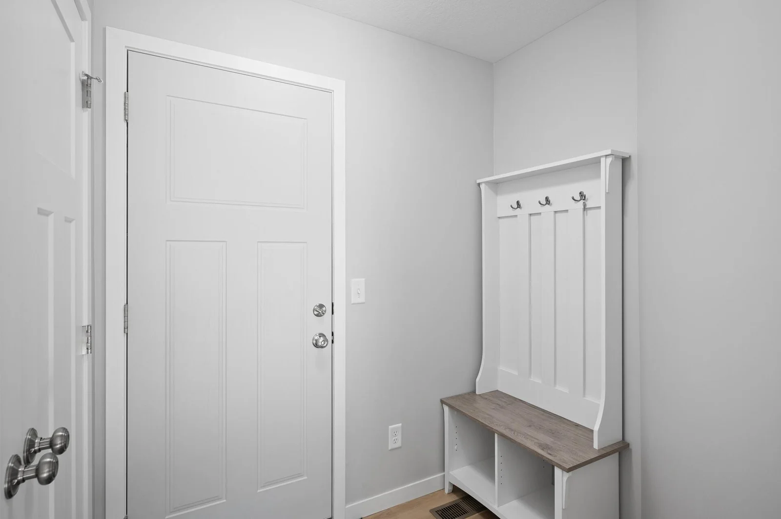 Convenient mudroom from garage with large closet.
